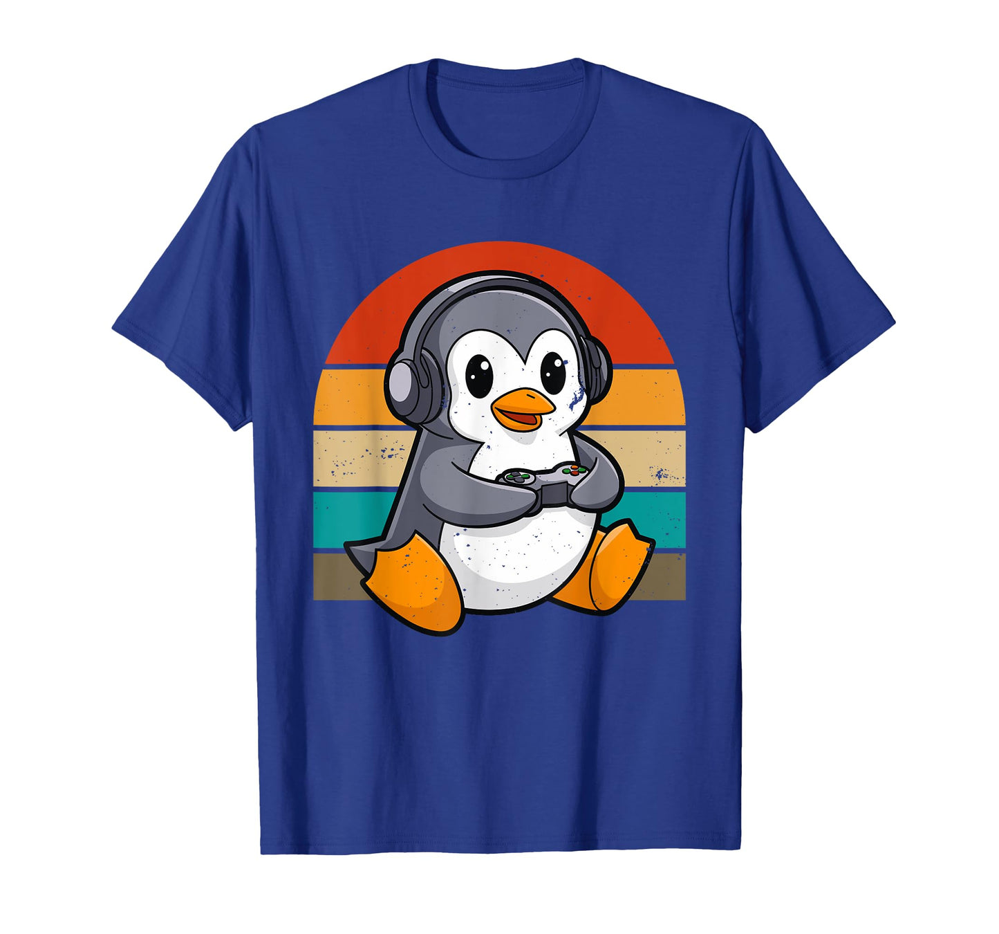 Retro Vintage Penguin Video Gamer Kawaii Gaming T-Shirt