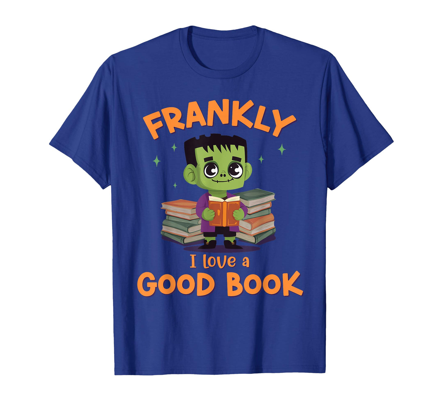 Cute Halloween Teacher Librarian Frankenstein Reading Books T-Shirt