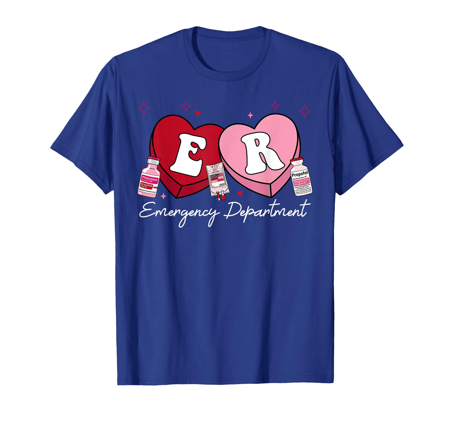 Emergency Department Candy Heart Valentine Day ER Nurse T-Shirt