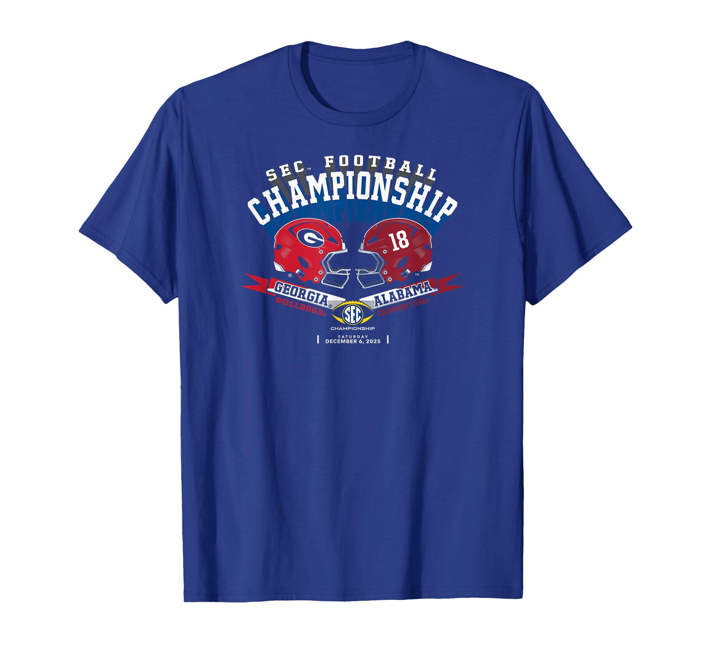 Georgia vs Alabama SEC Championship 2025 Football Black T-Shirt