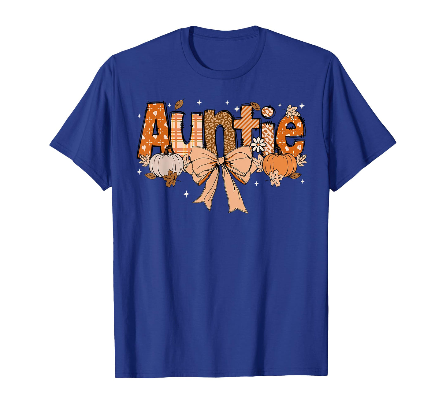 Auntie Pumpkin Fall Coquette Bow Thanksgiving Mom Women T-Shirt