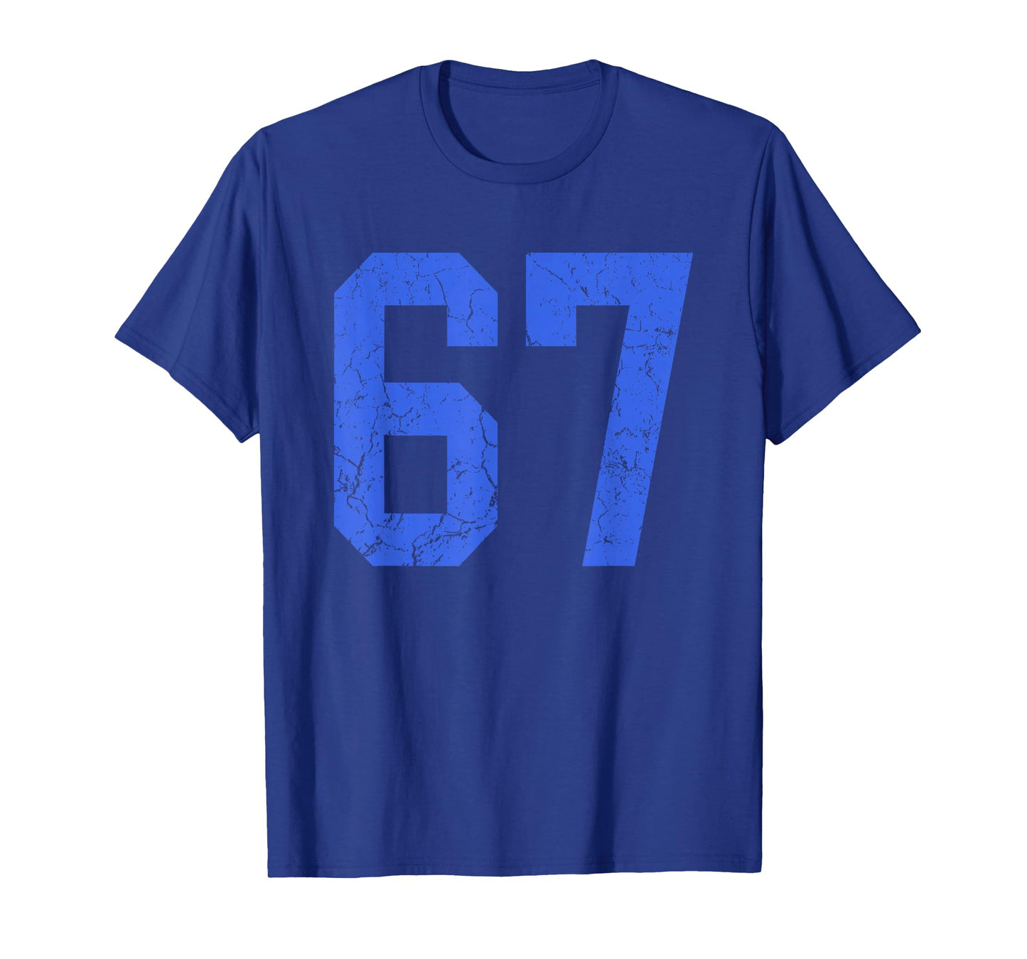 Distressed Royal Blue Number 67 Jersey Player Uniform #67 T-Shirt