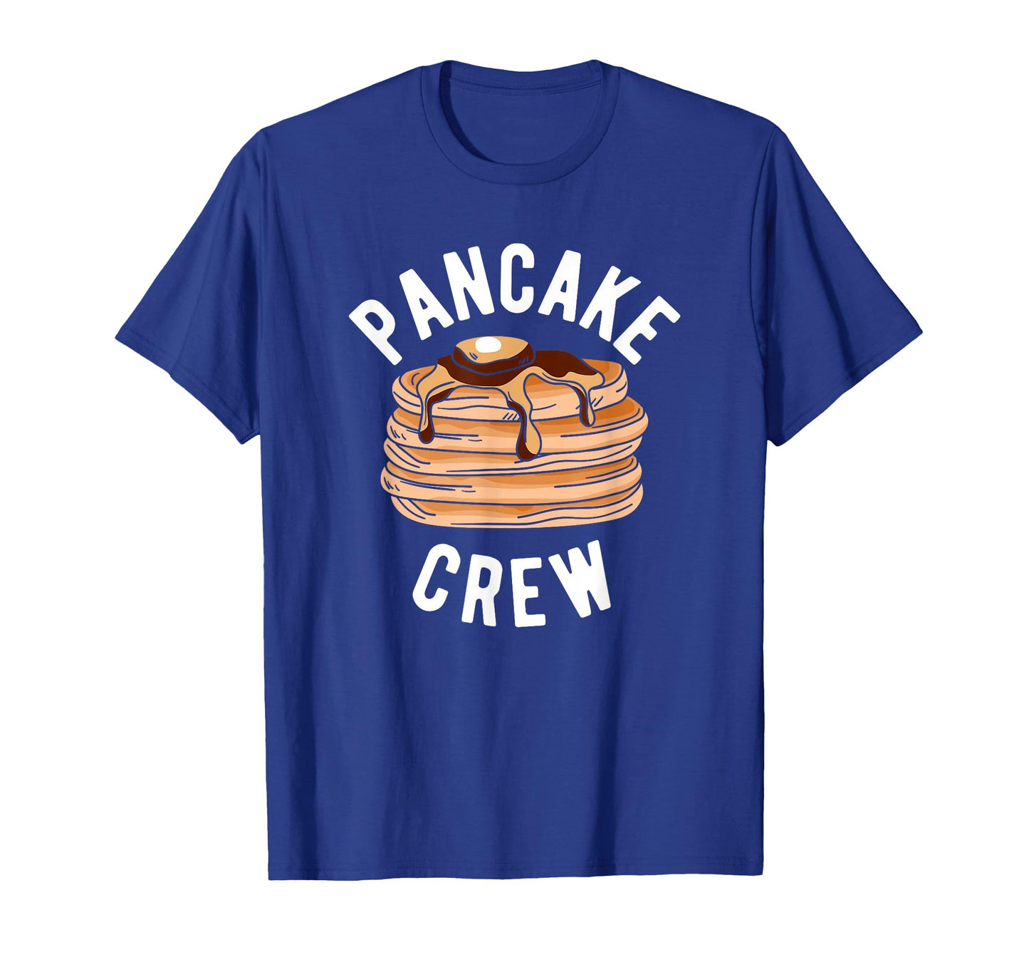 Pancake Lover Apparel & Gifts Pancake Crew Funny Pancake Unisex-Adults T-Shirt Black Small Short Sleeve Modern Crew Neck Letter Print Fun Casual Novelty T-Shirt