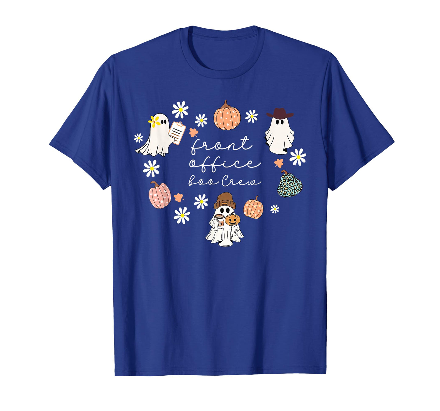 Front Office Boo Crew Pumpkin Ghost Halloween Admin Squad T-Shirt