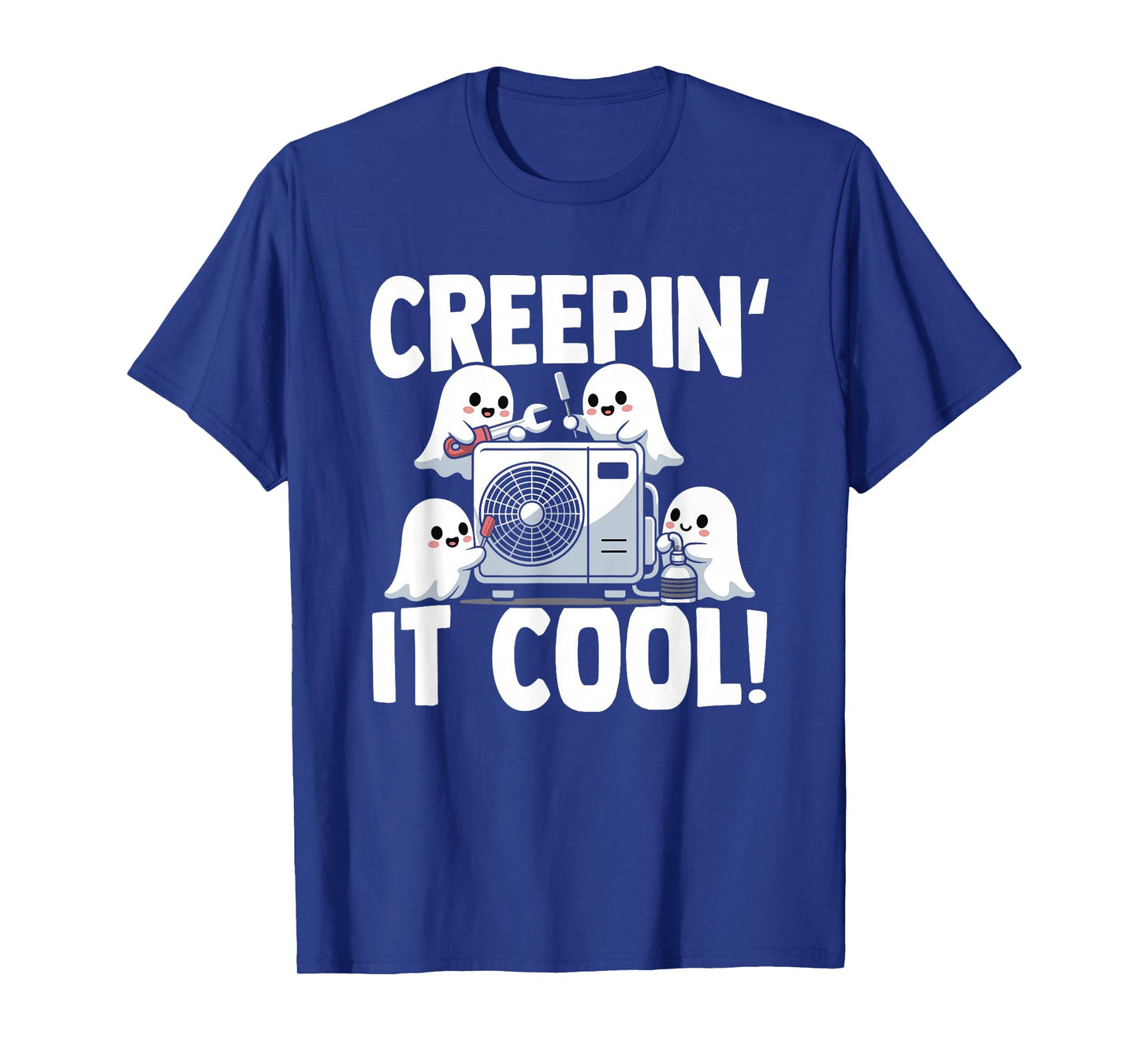 Funny HVAC Technician Ghost Halloween Costume Spooky Month T-Shirt