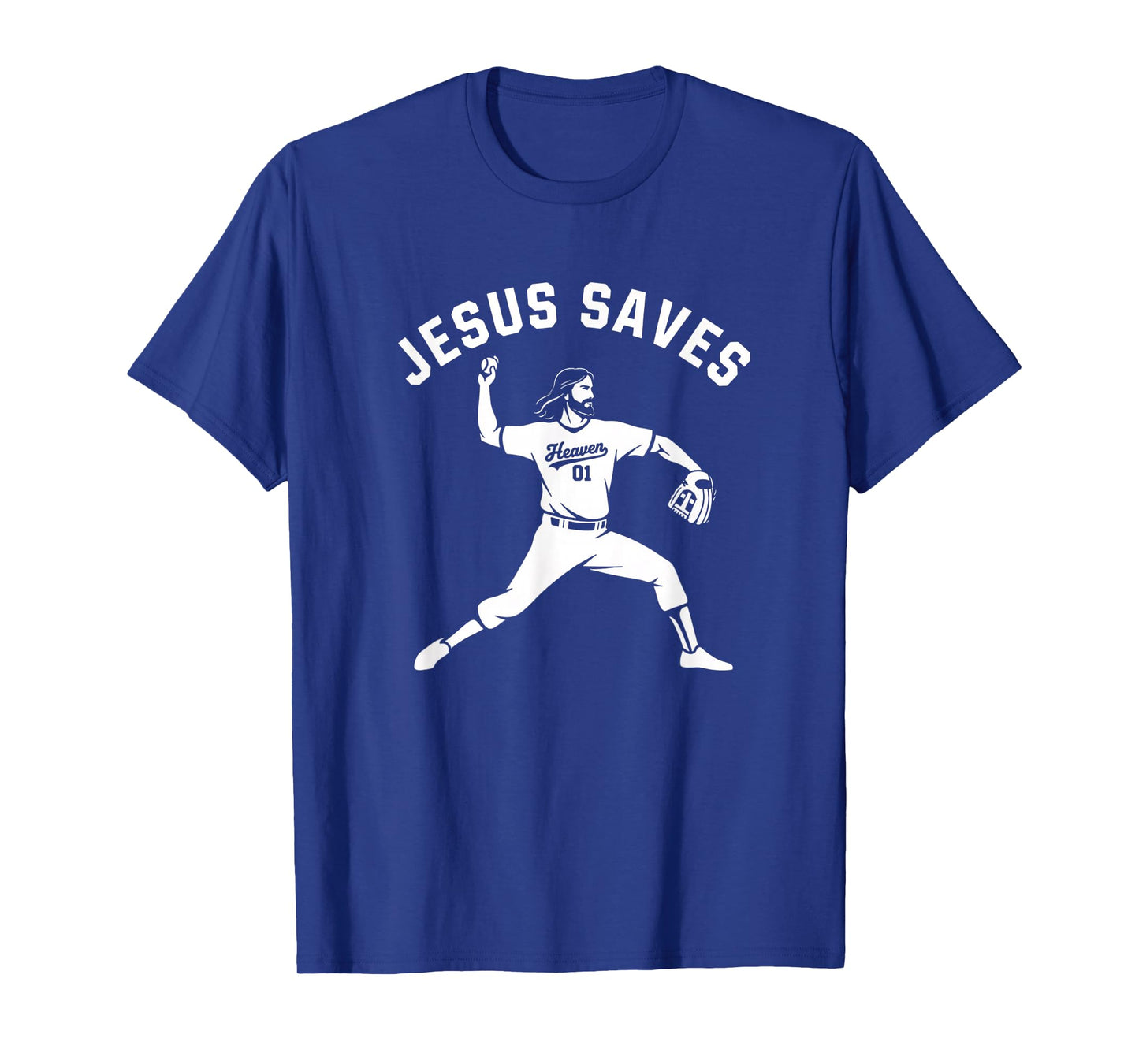 Christian Jesus Saves Baseball Pitcher - Heaven 01 Sports T-Shirt