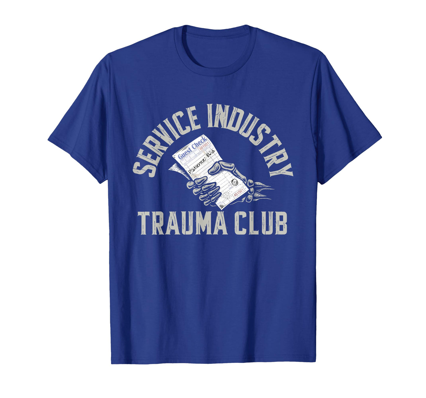 Service Industry Trauma Club Funny Server Bartender Skeleton T-Shirt