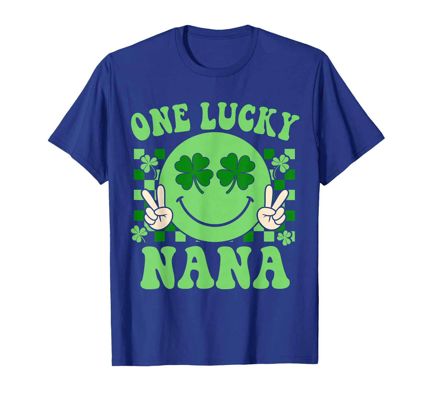 St Patricks Day Family Matching Groovy Retro One Lucky Nana T-Shirt