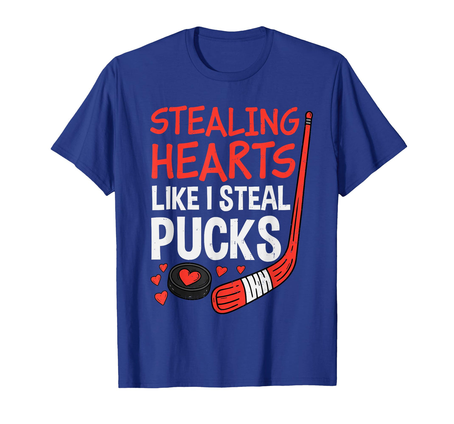Stealing Hearts Stealing Pucks Hockey Valentines Day Men Boy T-Shirt