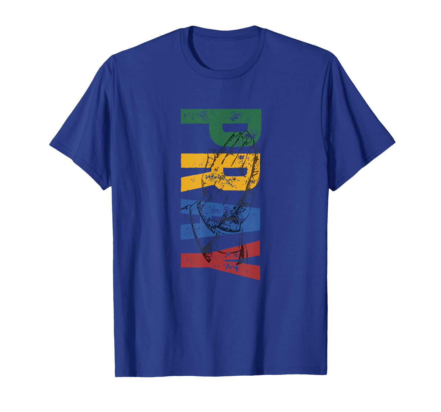 Primary Pray Christian Distressed Retro Block Typography T-Shirt