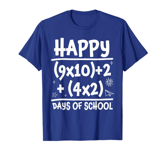 Happy 100 Days School Math Equation 100th Day Teacher Kids T-Shirt