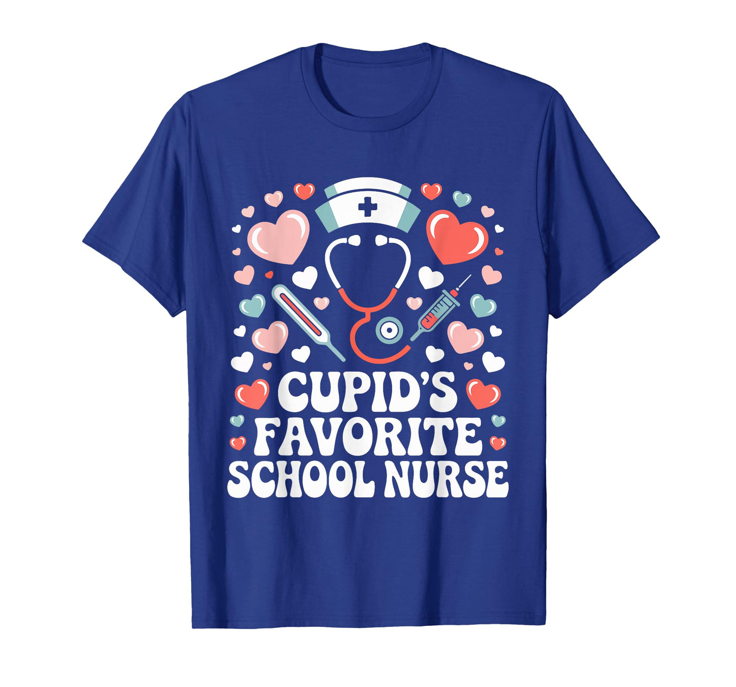 Cupid's Favorite School Nurse Valentines Day Hearts T-Shirt