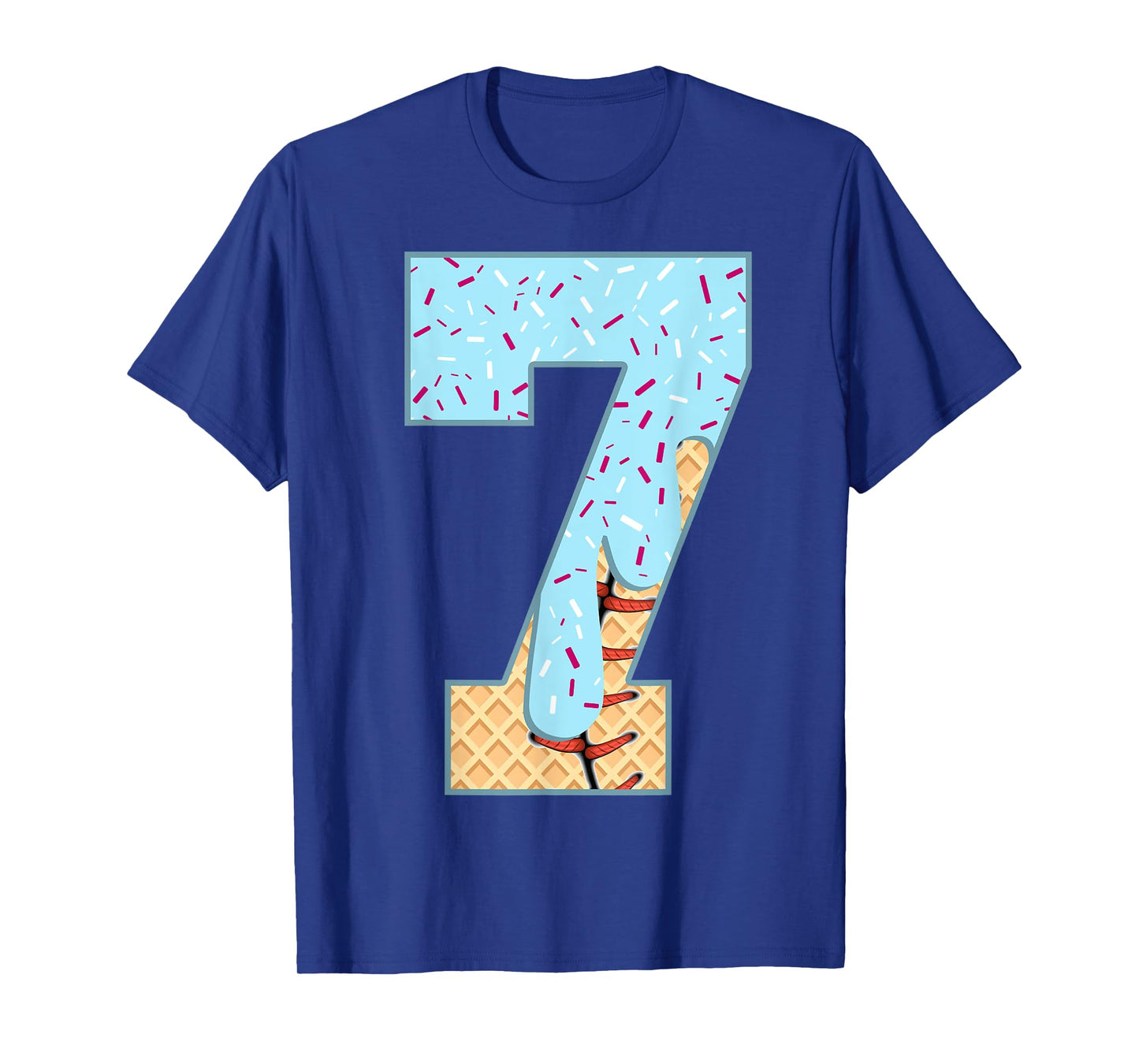 Baseball Drip 7 Year Old Ice Cream Drip Boys 7th Birthday T-Shirt