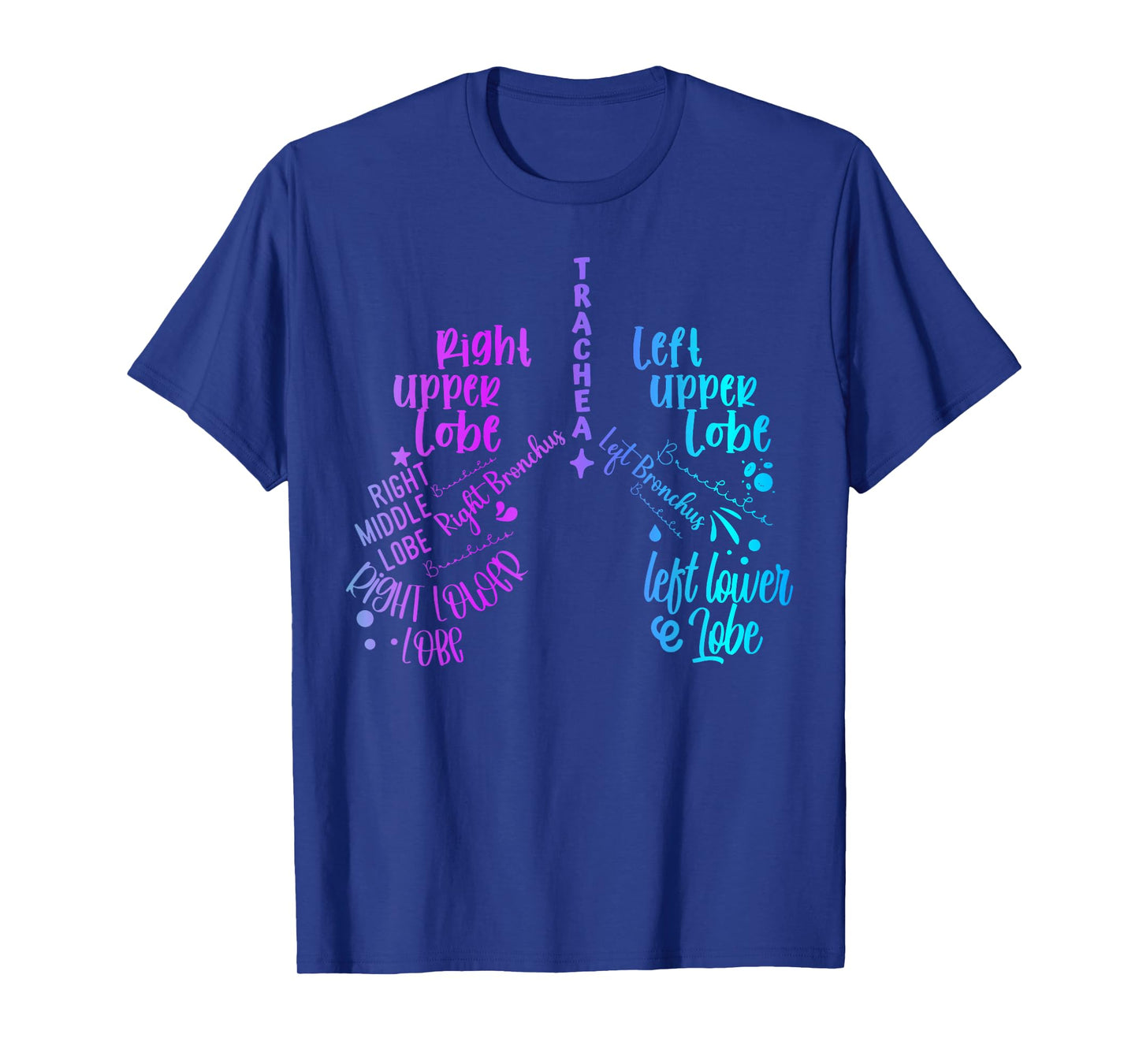 Lung Anatomy Tie Dye Pulmonologist Respiratory Therapist T-Shirt