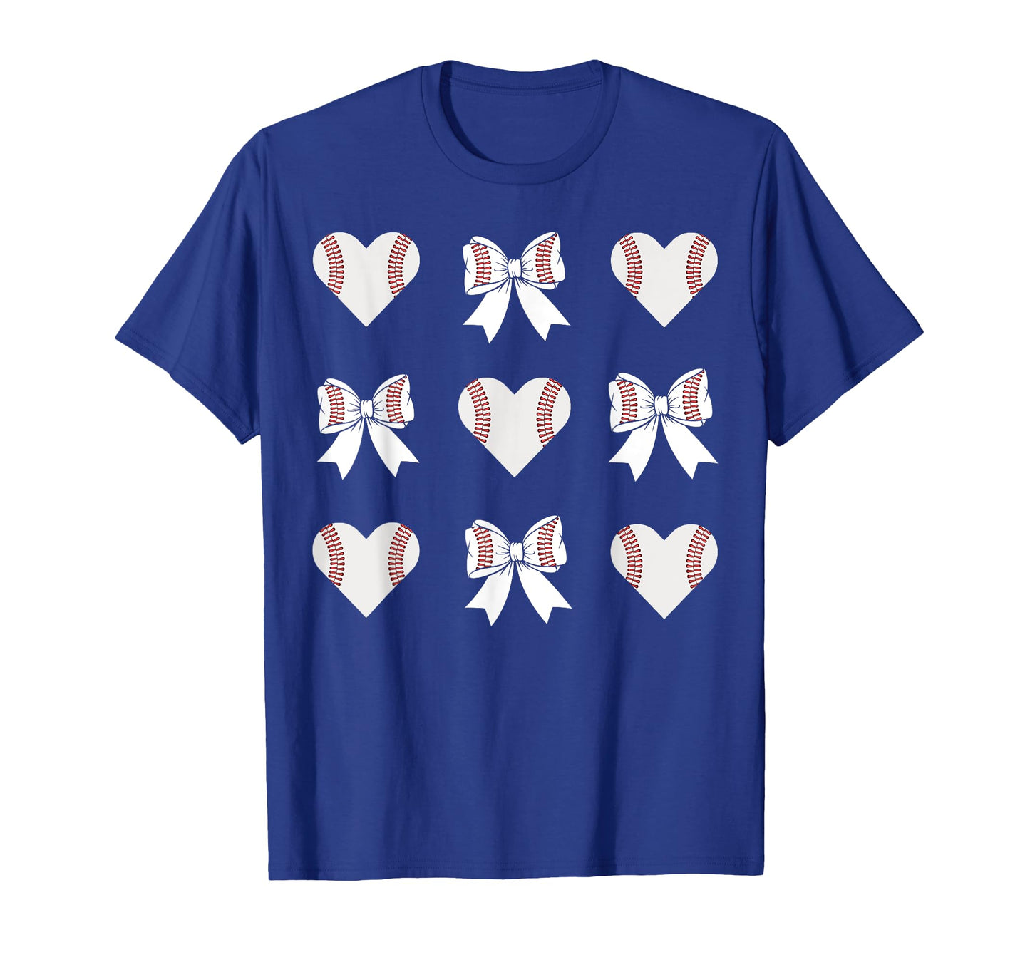 Baseball Mom Heart with Coquette Bow Mother's Day T-Shirt