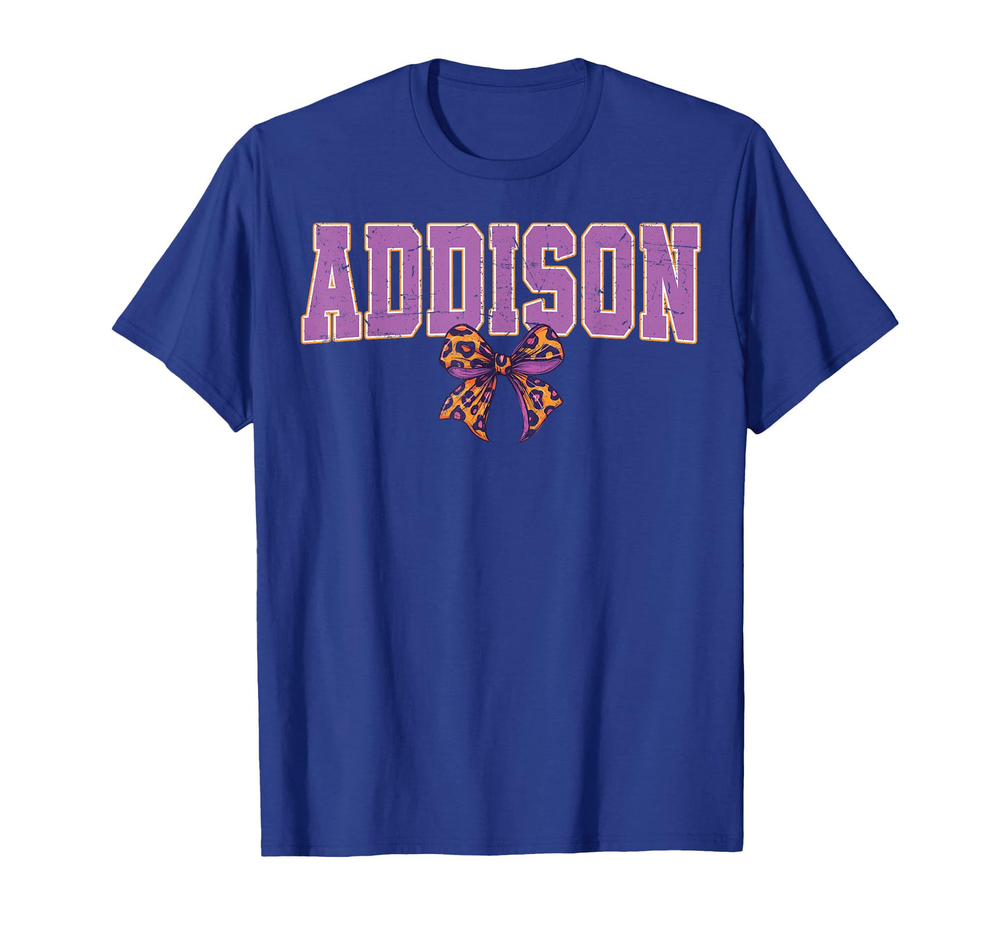 Addison Leopard Bow Trendy Name Design for Women and Girls T-Shirt
