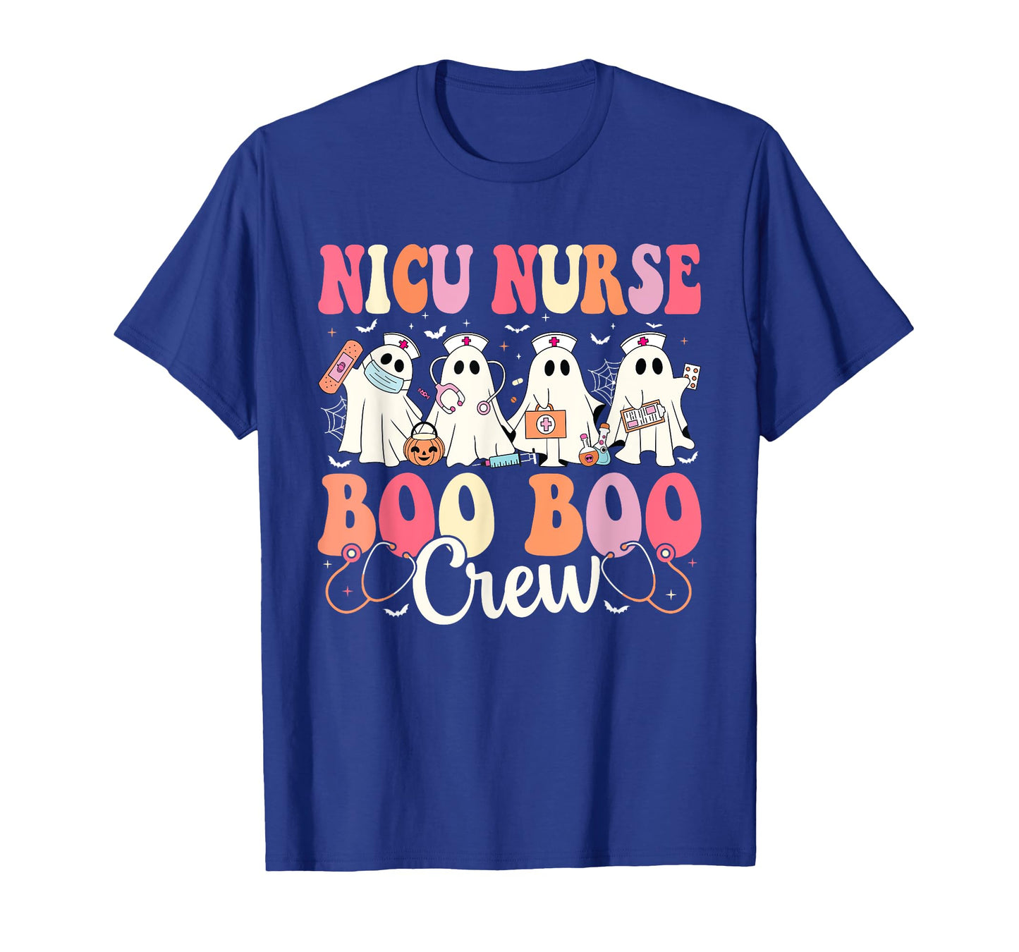 NICU Nurse Boo Boo Crew Ghost NICU Nurse Halloween Costume T-Shirt
