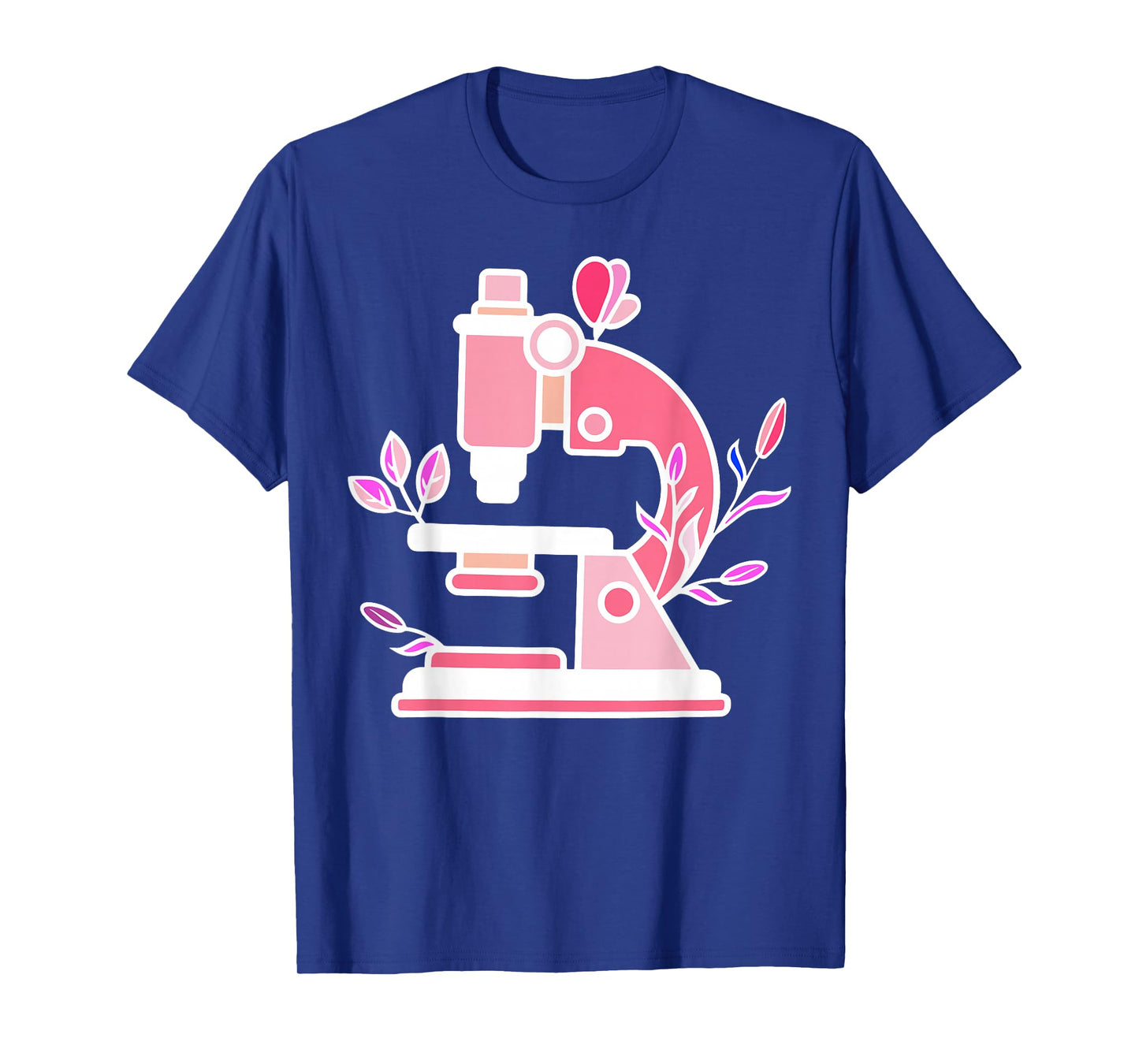 Lab Science Floral Microscope Biologist Science Valentines T-Shirt