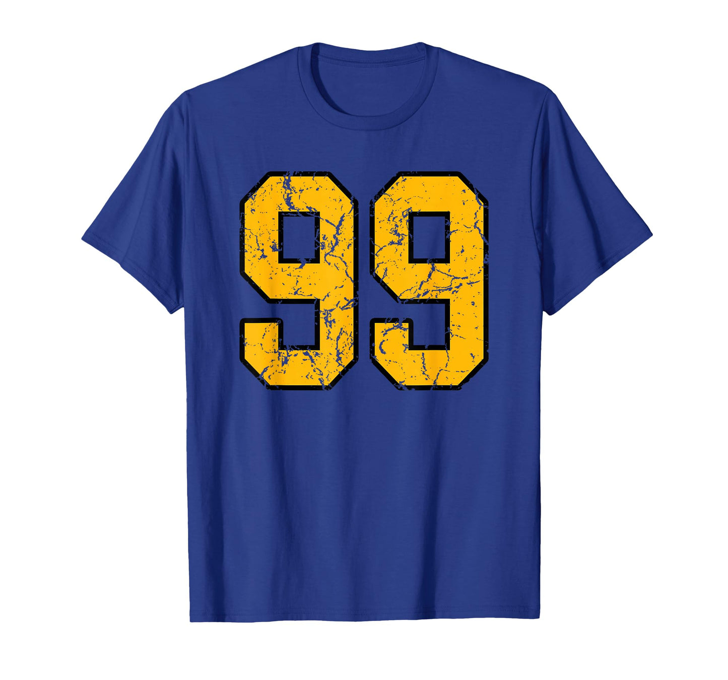 Gold and Black Sports Number 99 Jersey Uniform Player T-Shirt