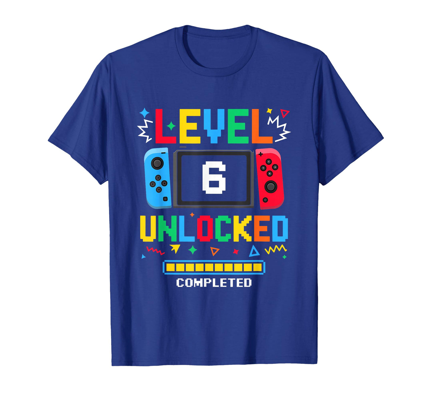 Level 6 Unlocked Gamer 6 Year Old Birthday Video Game Boys T-Shirt