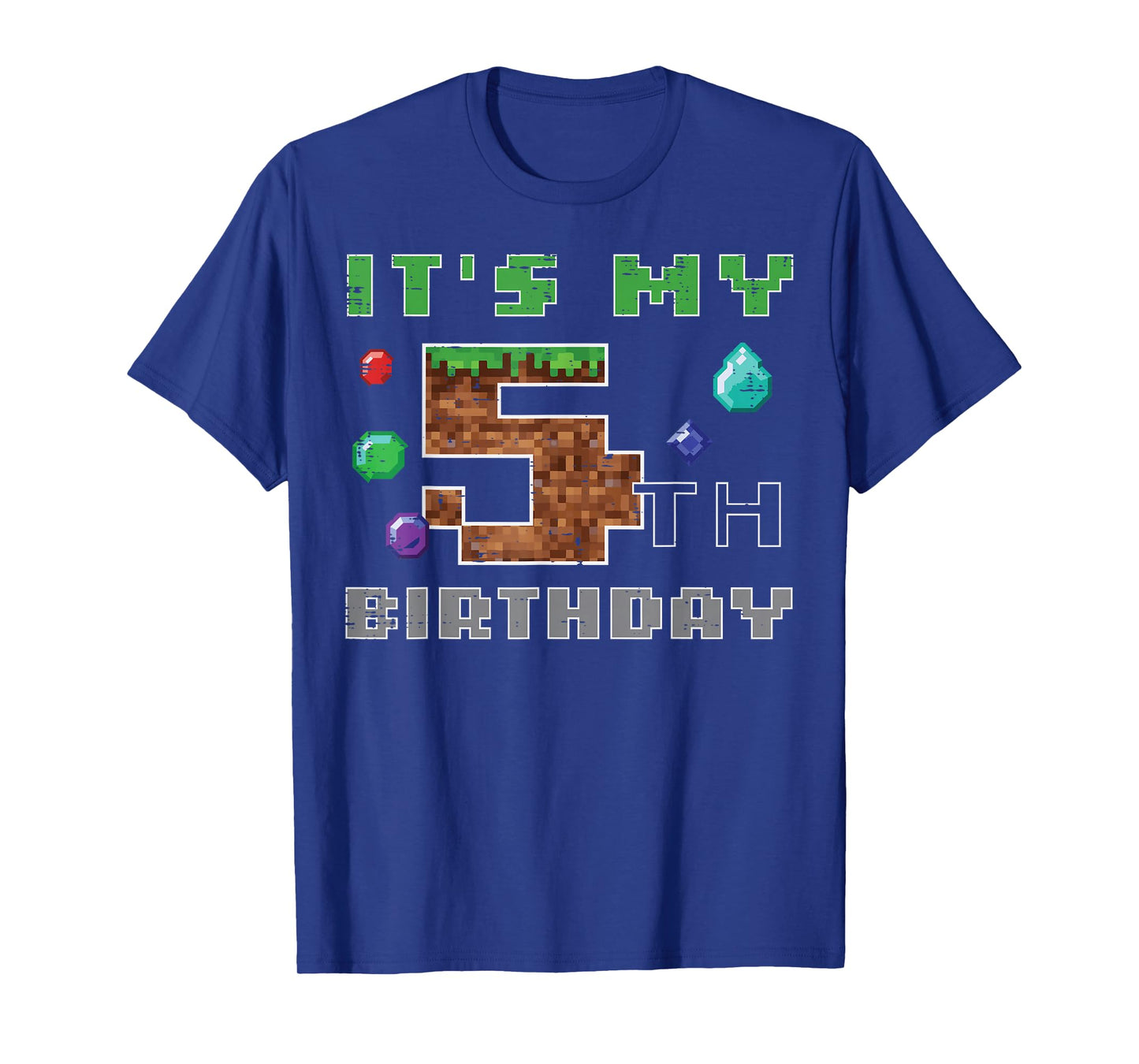 My 5th Birthday Pixel 5 Gamer Video Gaming Boys Kids Youth T-Shirt