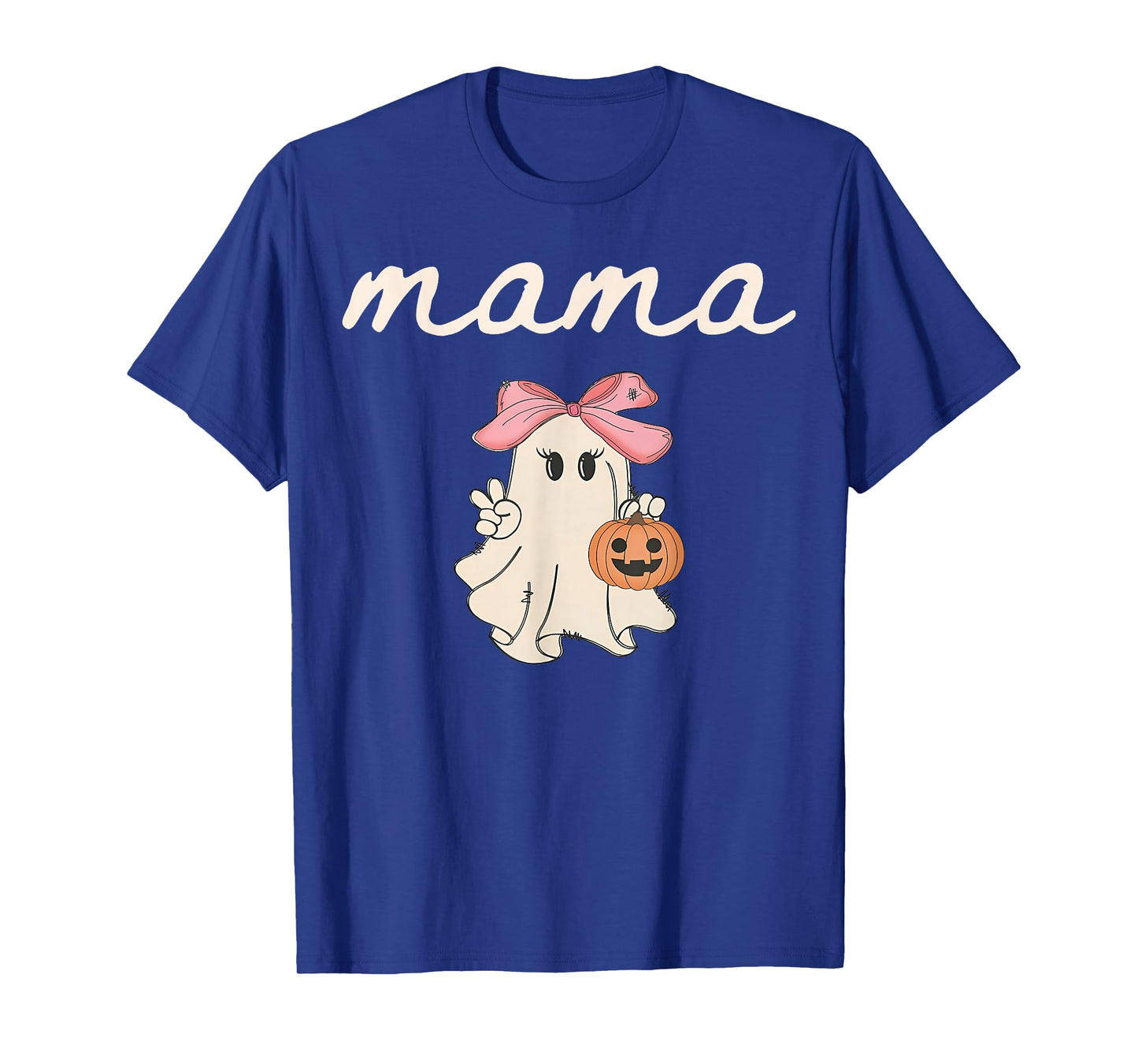 Mama Ghost Boo One Spooky Mom First Halloween Birthday Boy T-Shirt
