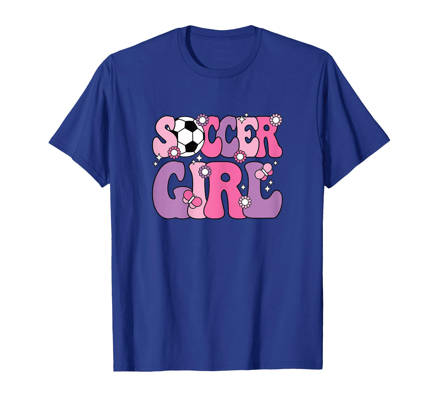 Soccer Girl Cute Groovy Soccer Lover Women Girls Kids T-Shirt