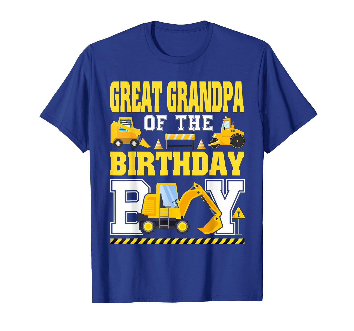 Great Grandpa of The Birthday Boy Excavator Construction T-Shirt