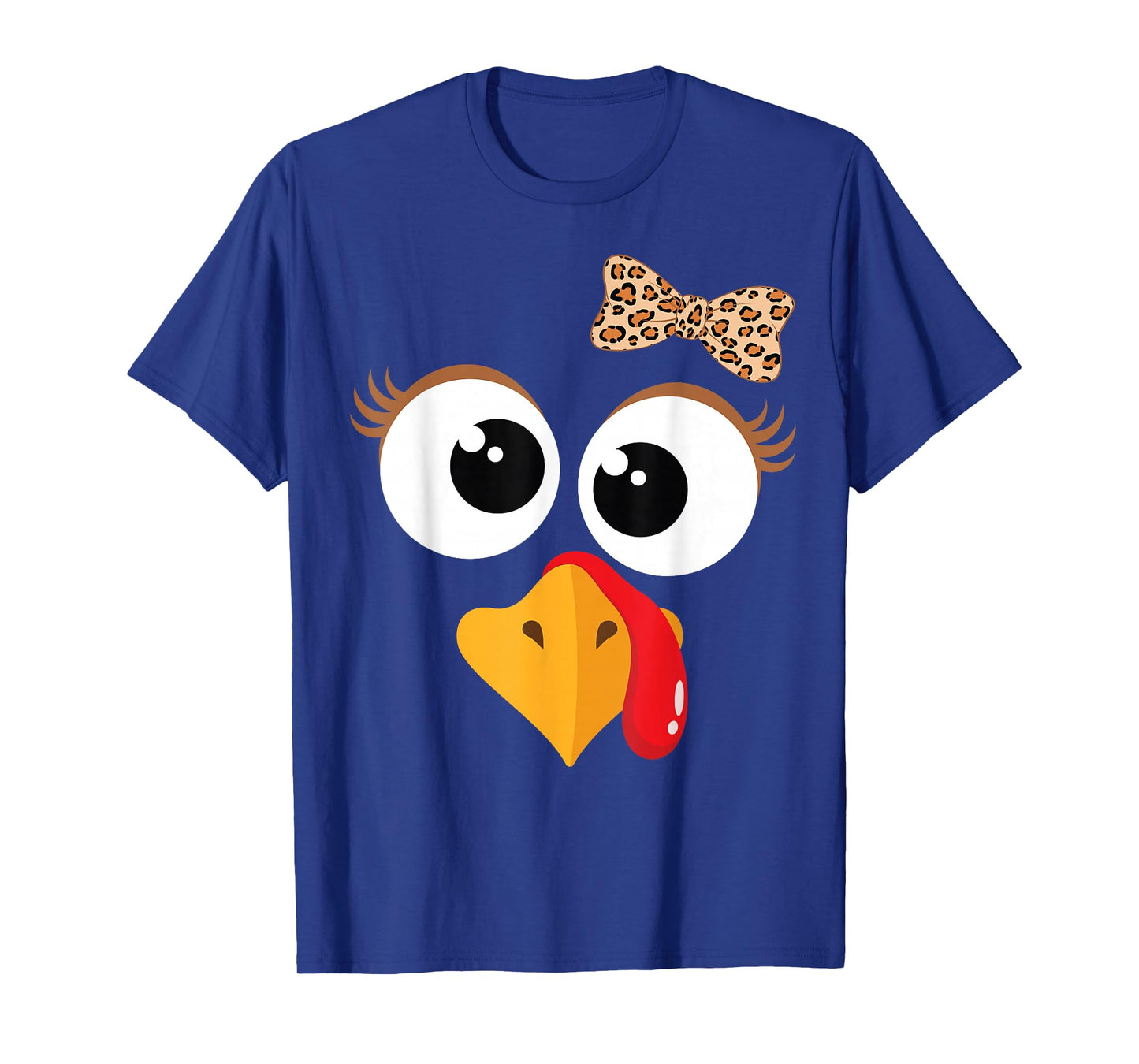 Funny Thanksgiving Turkey Face Costume Women Girl T-Shirt