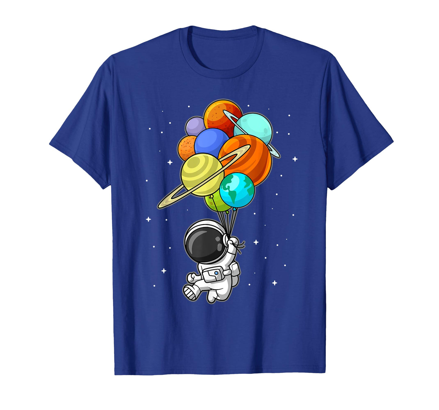 Astronaut Holding Planet Balloons Solar-System Space Kids T-Shirt