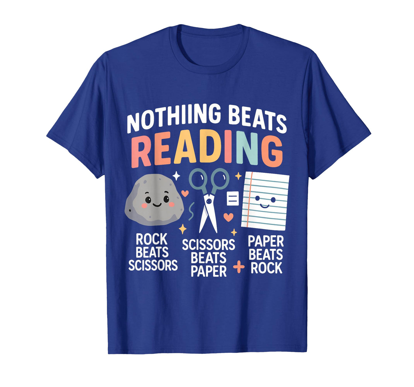Nothing Beats Reading Rock Paper Scissors Funny Book Lover T-Shirt