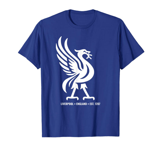Liverpool England Est. 1207 Colossal Liverbird White Print T-Shirt
