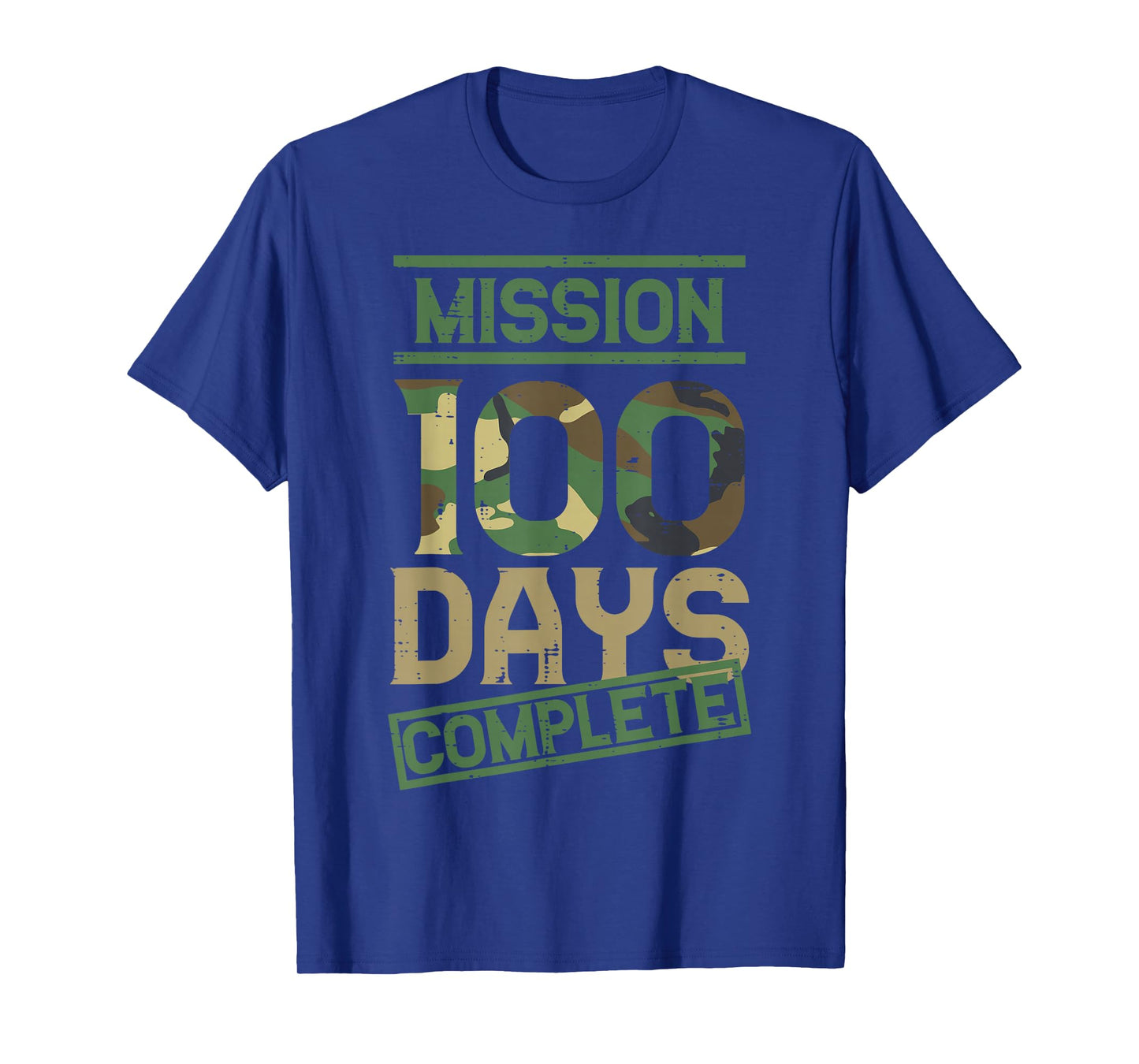 Mission 100 Days of School Complete Camo 100th Day Boys Kids T-Shirt