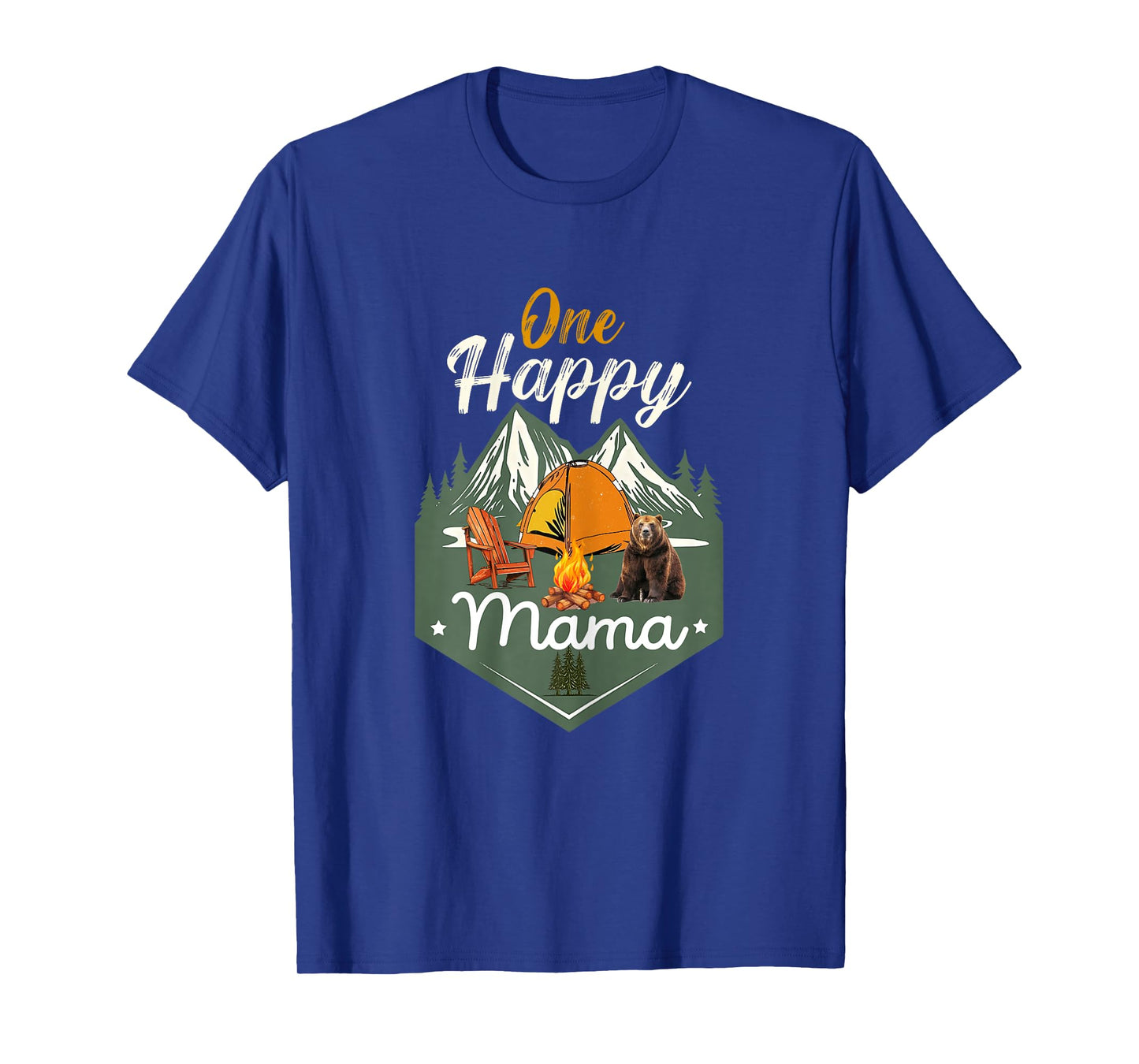 One Happy Mama Camper Birthday Family Bear Matching Mom T-Shirt