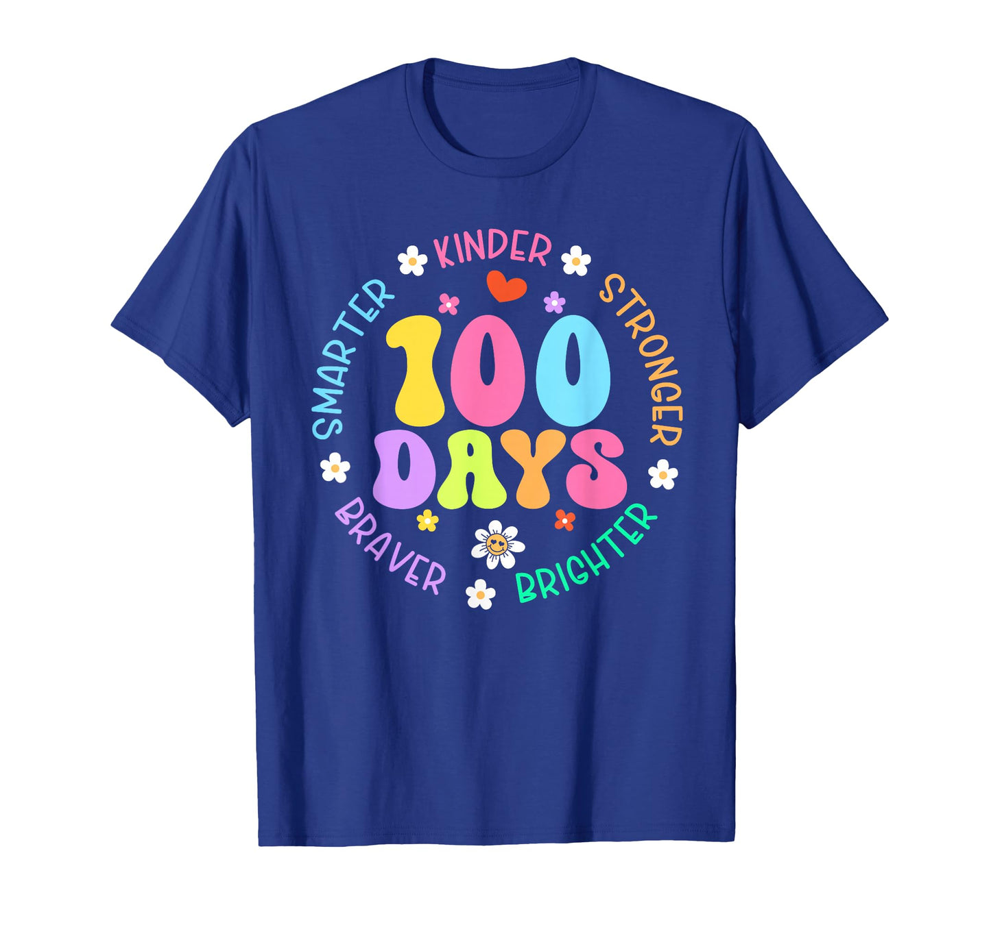 100 Days of School Smarter Brighter 100th Day Kid Boys Girls T-Shirt