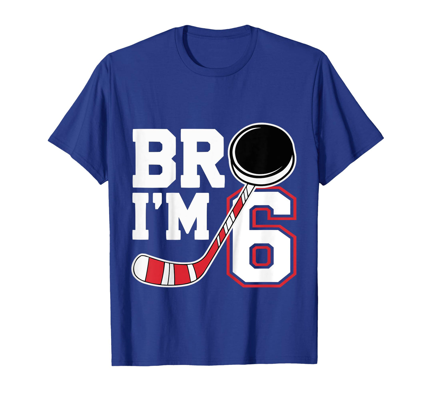 Kids Six Years Old tee 6th Birthday Hockey Player Birthday T-Shirt