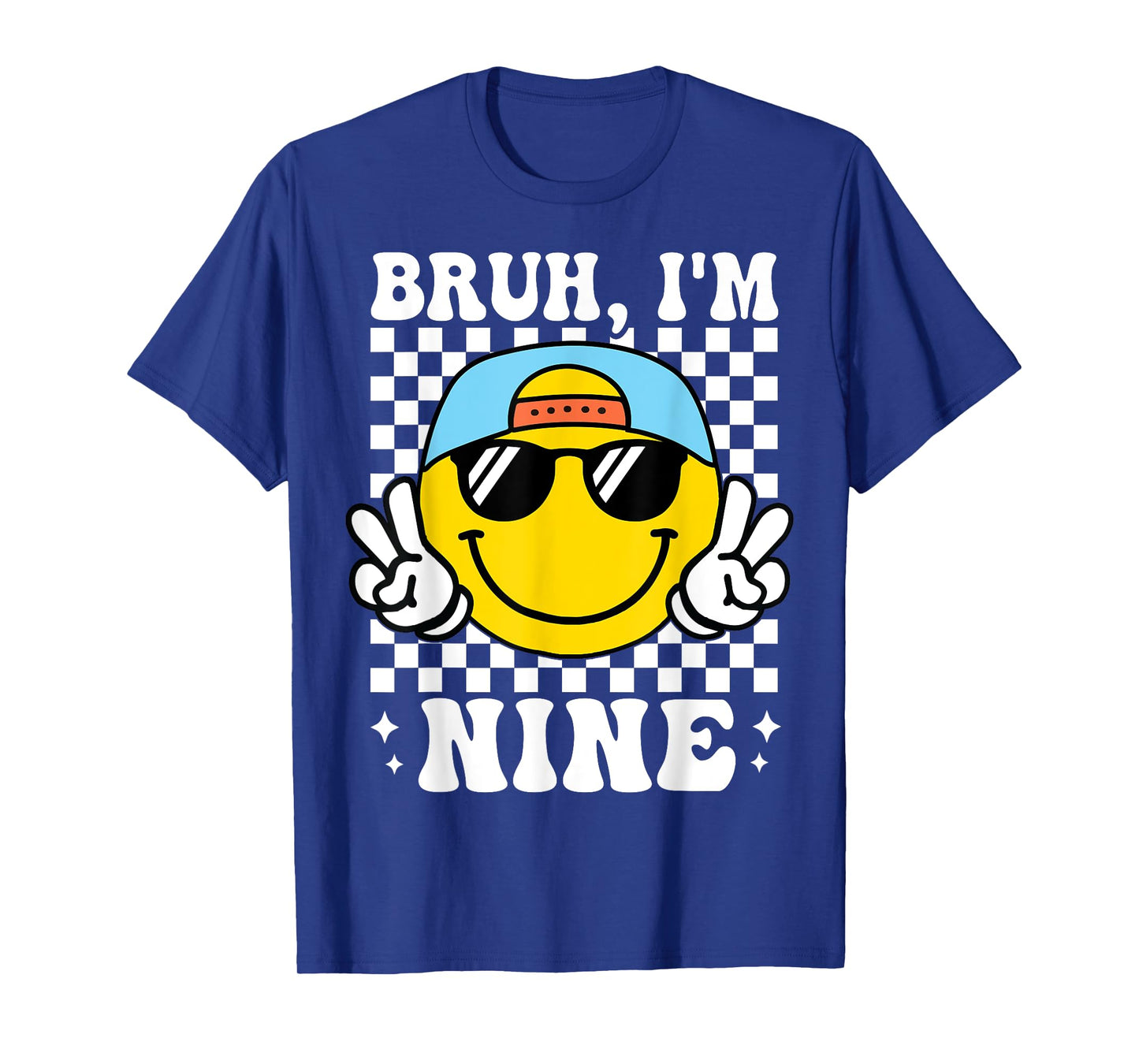 Bruh I'm Nine 9 9th Birthday Groovy Boys Girls 9 Years Old T-Shirt