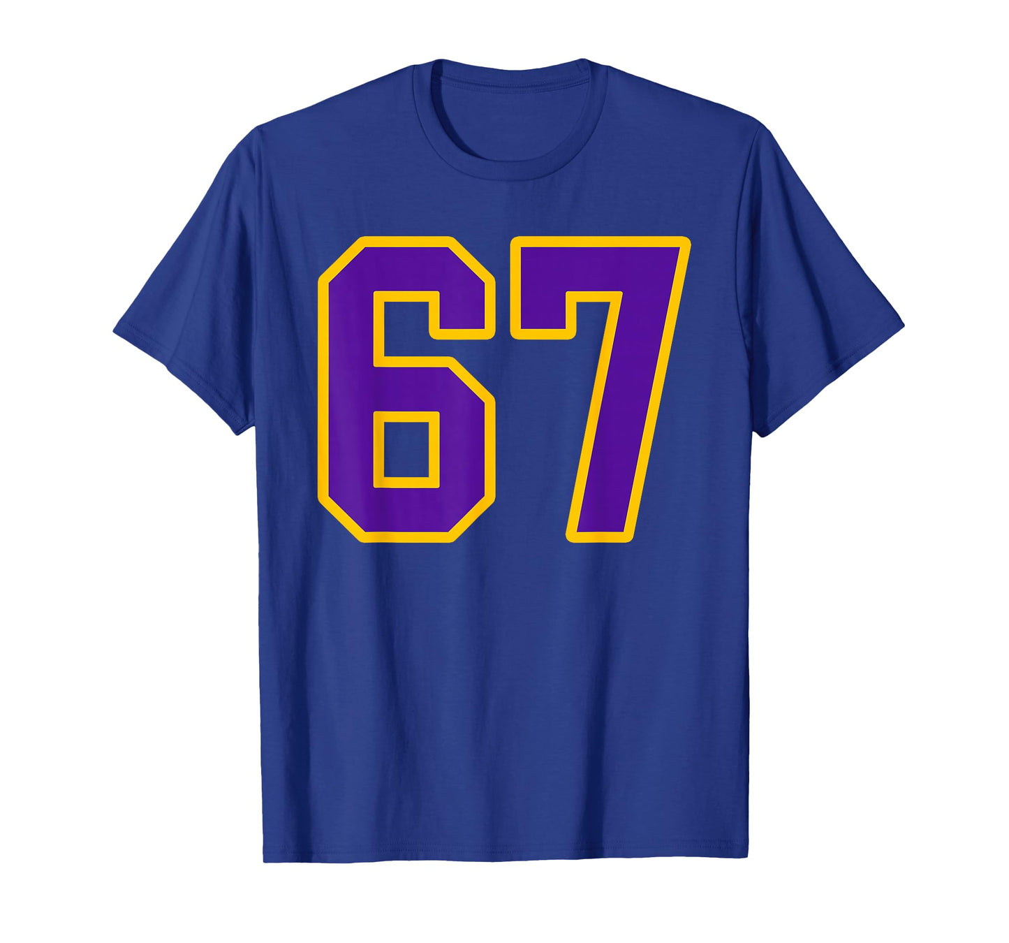 Purple and Gold Number 67 Jersey Player Uniform #67 Fan T-Shirt