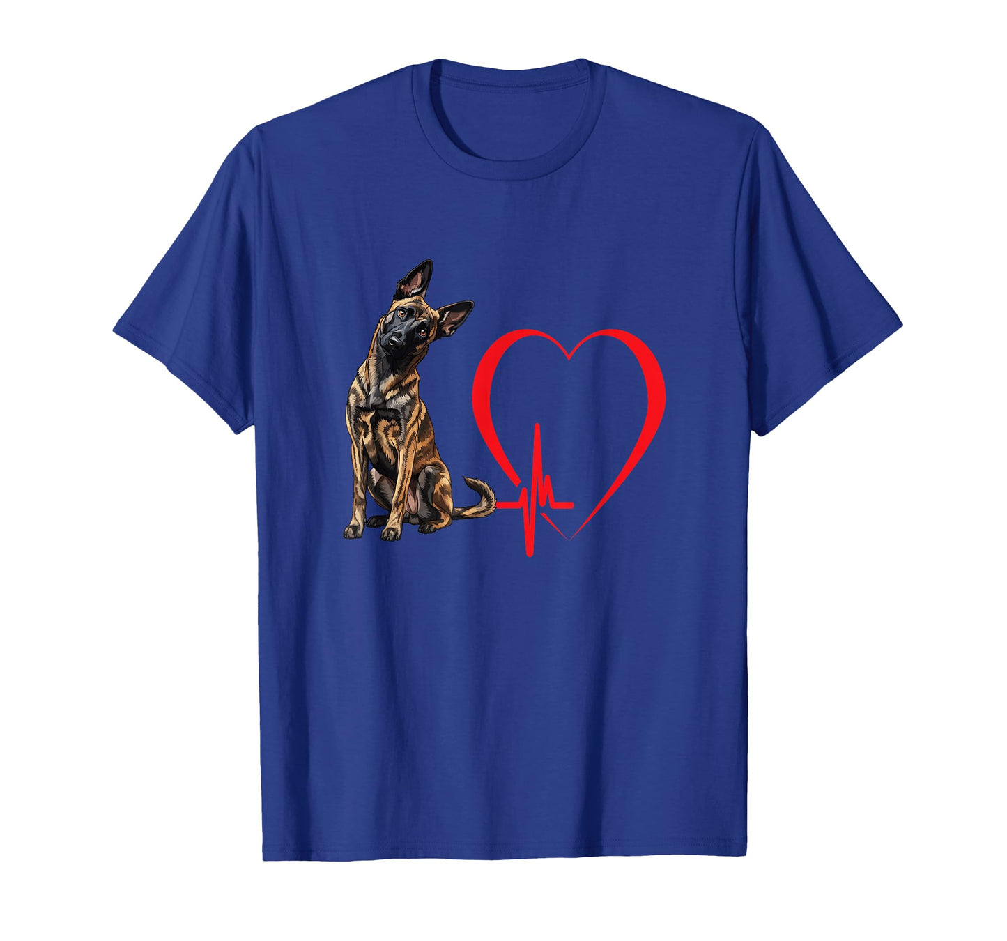Dutch Shepherd Heartbeat EKG Funny Dog Owner Art T-Shirt