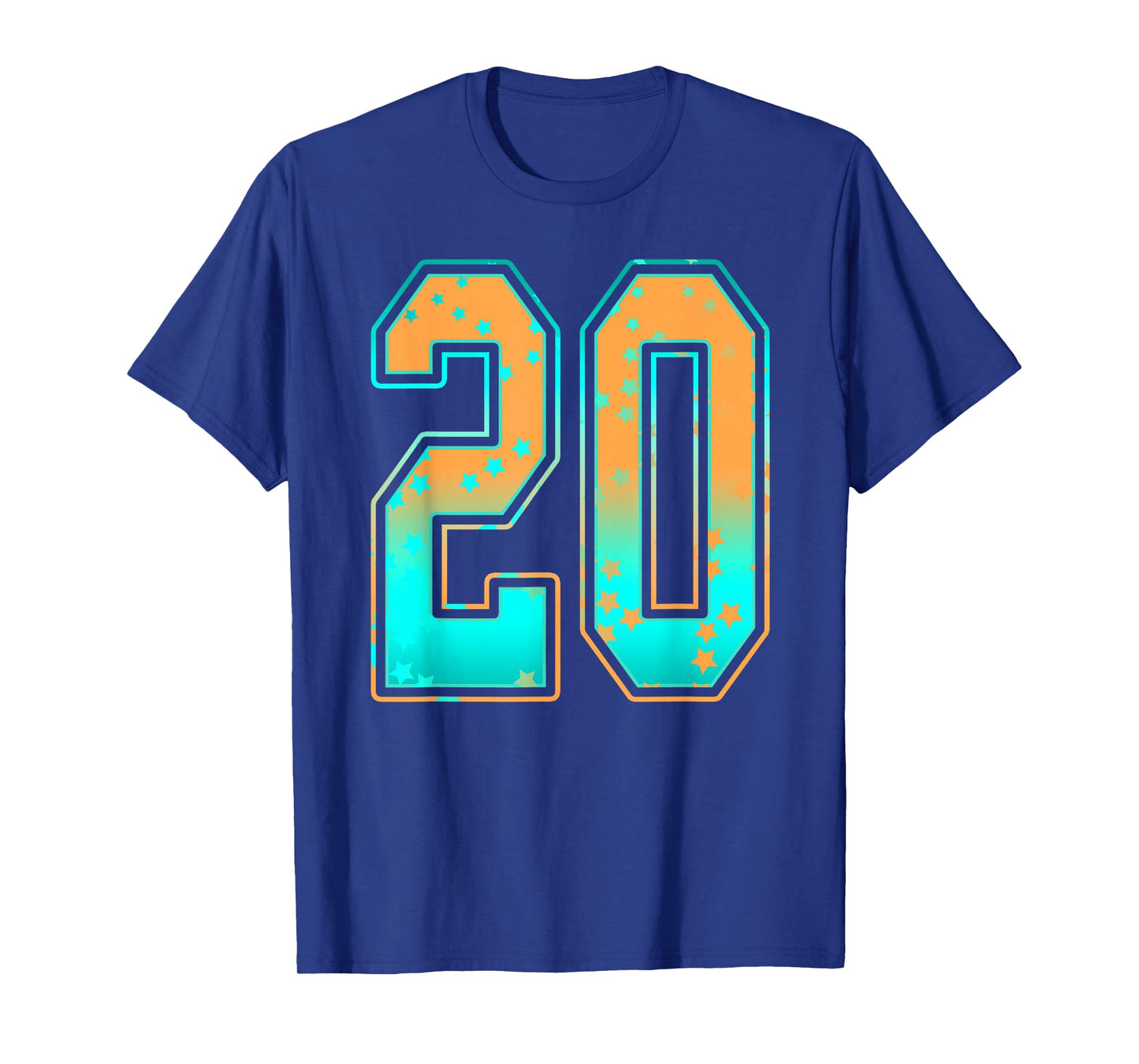 Mint Green Teal Orange Number 20 Jersey Player Uniform #20 T-Shirt
