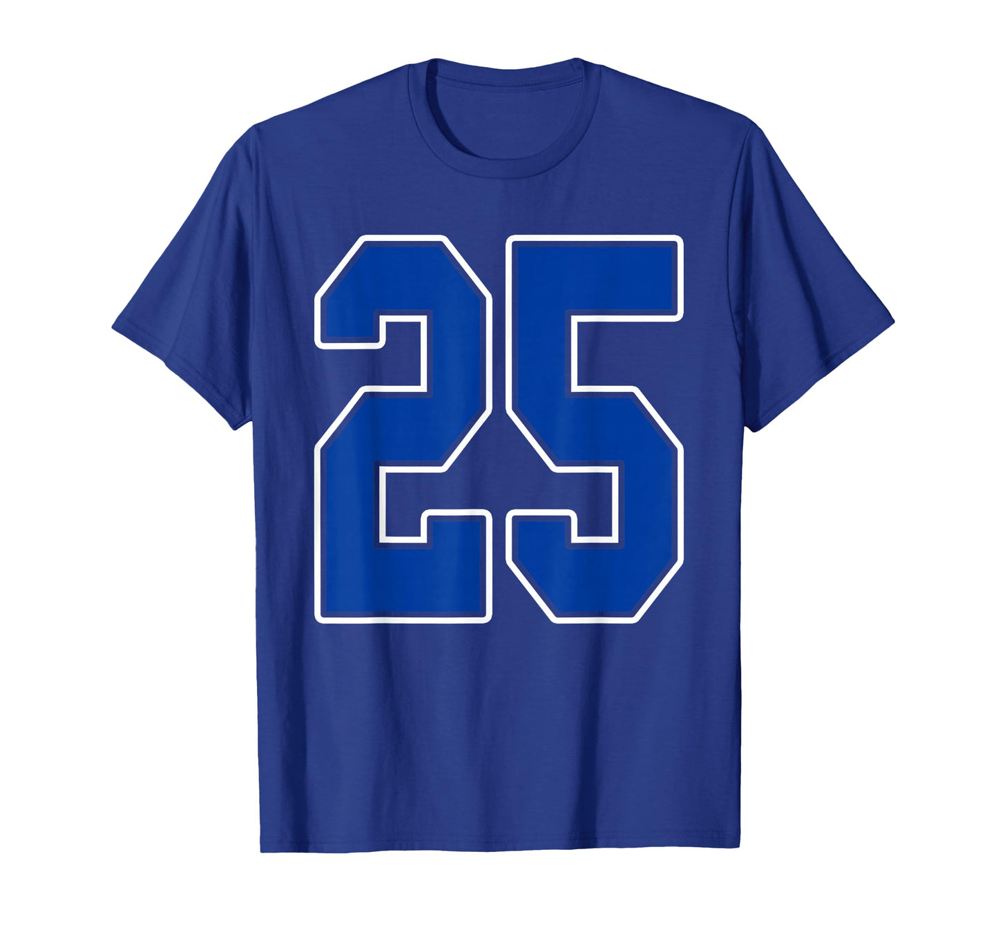 Royal Blue and White Number 25 Jersey Player Uniform #25 Fan T-Shirt