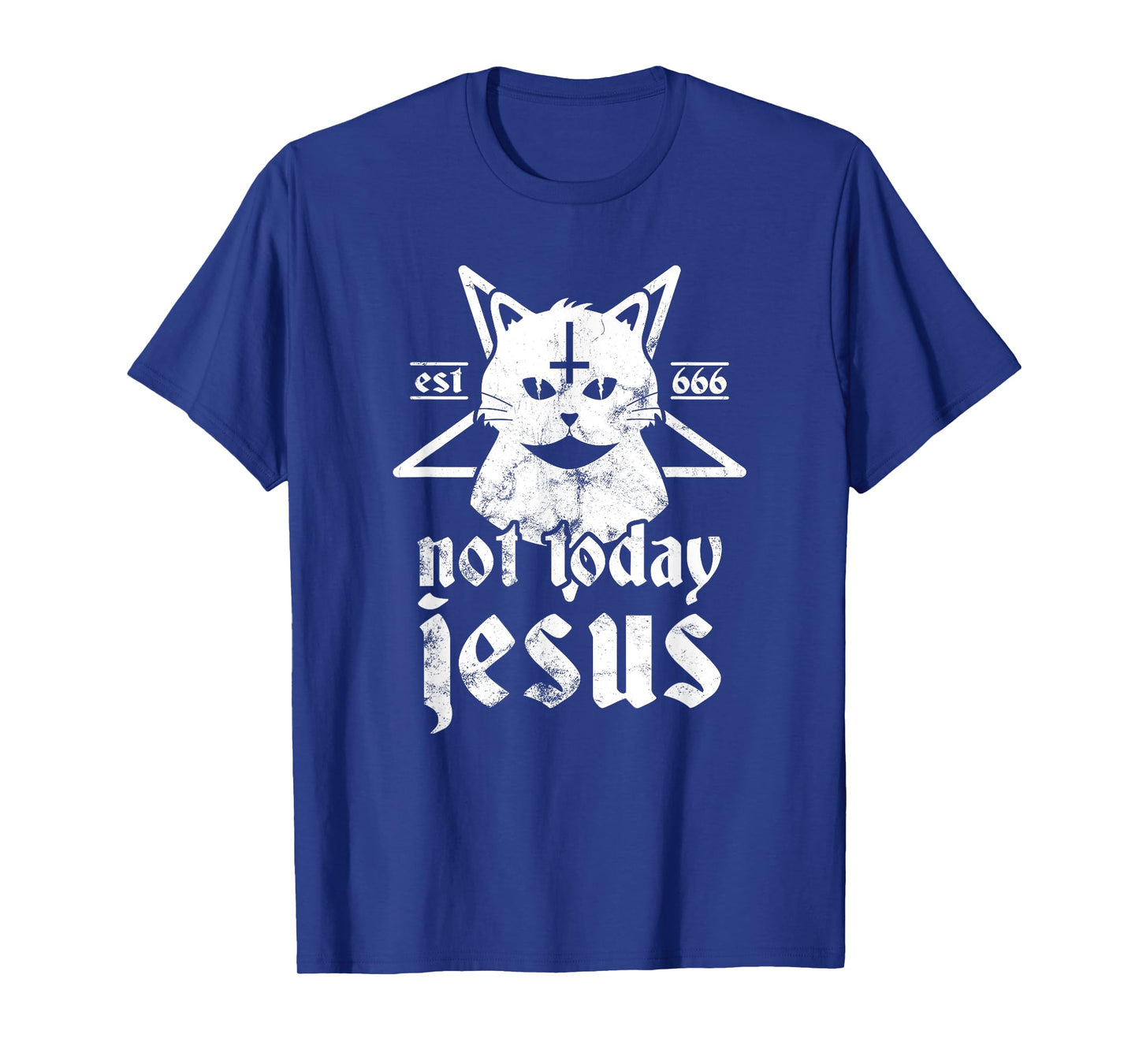 Not Today Jesus Shirt Satanic Cat Pentagram 666 For Atheist T-Shirt for Men Women Girls Kids