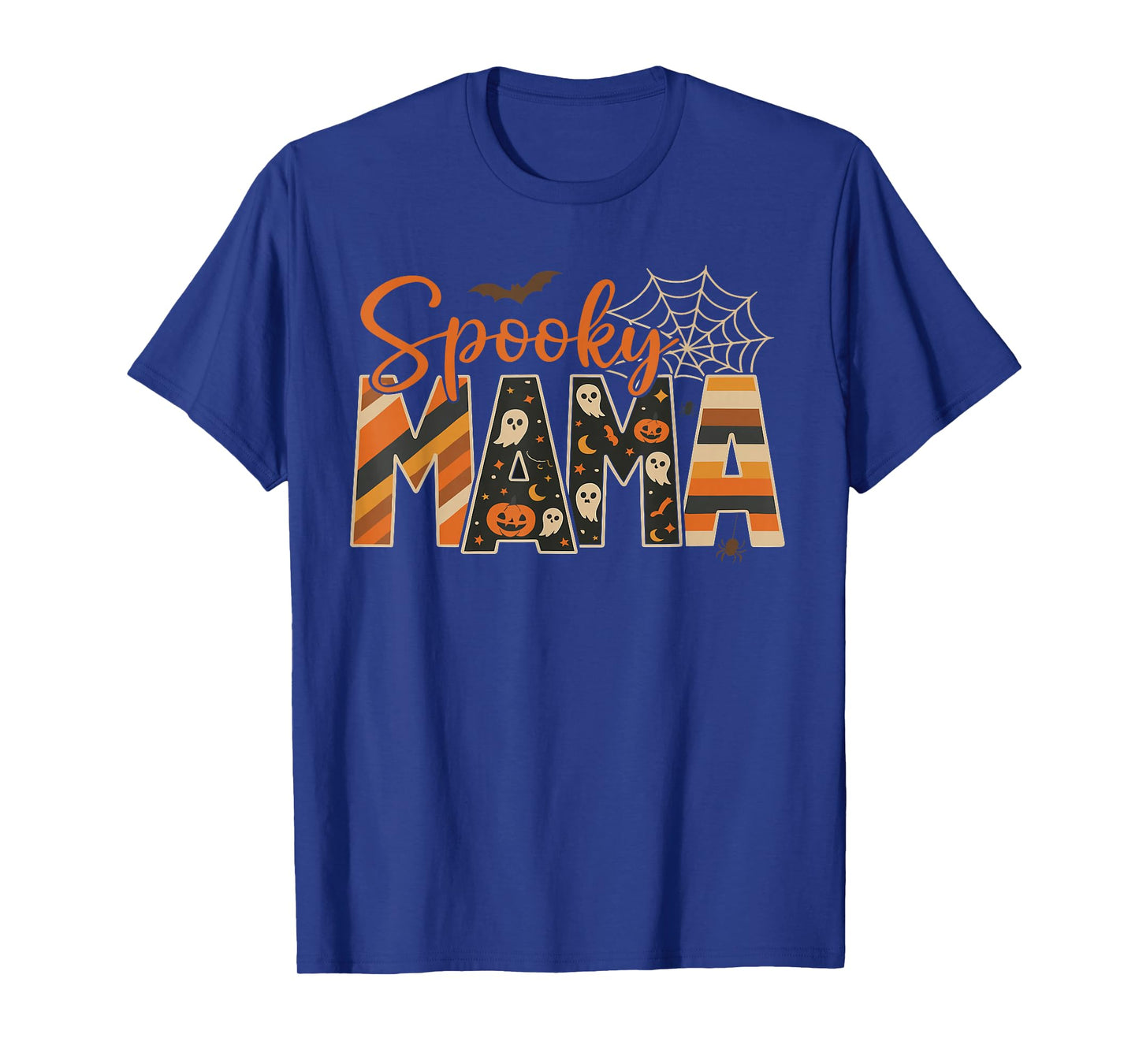 Spooky Mama Funny Mom Halloween Ghost Witch Bat T-Shirt