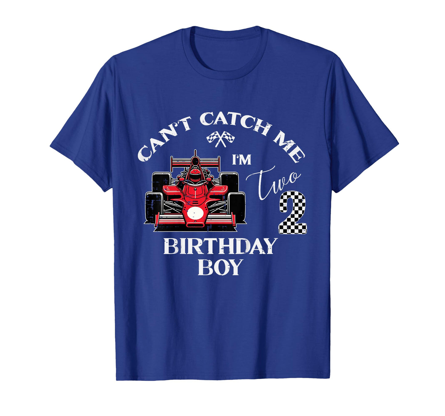 Kids 2nd Birthday Race Car Bday Boy Cant Catch Me Im 2 Years Boys T-Shirt