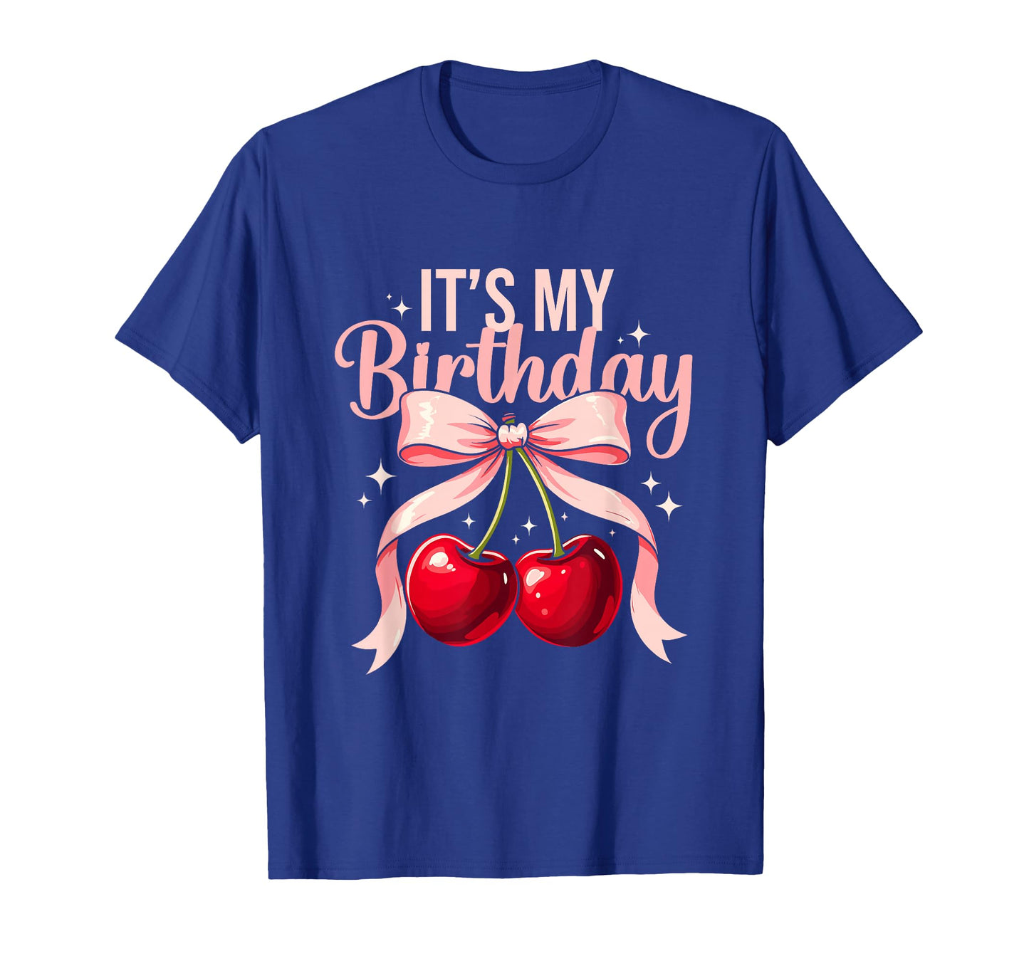 It's My Birthday Coquette Bow Cherry Birthday Girls Women T-Shirt
