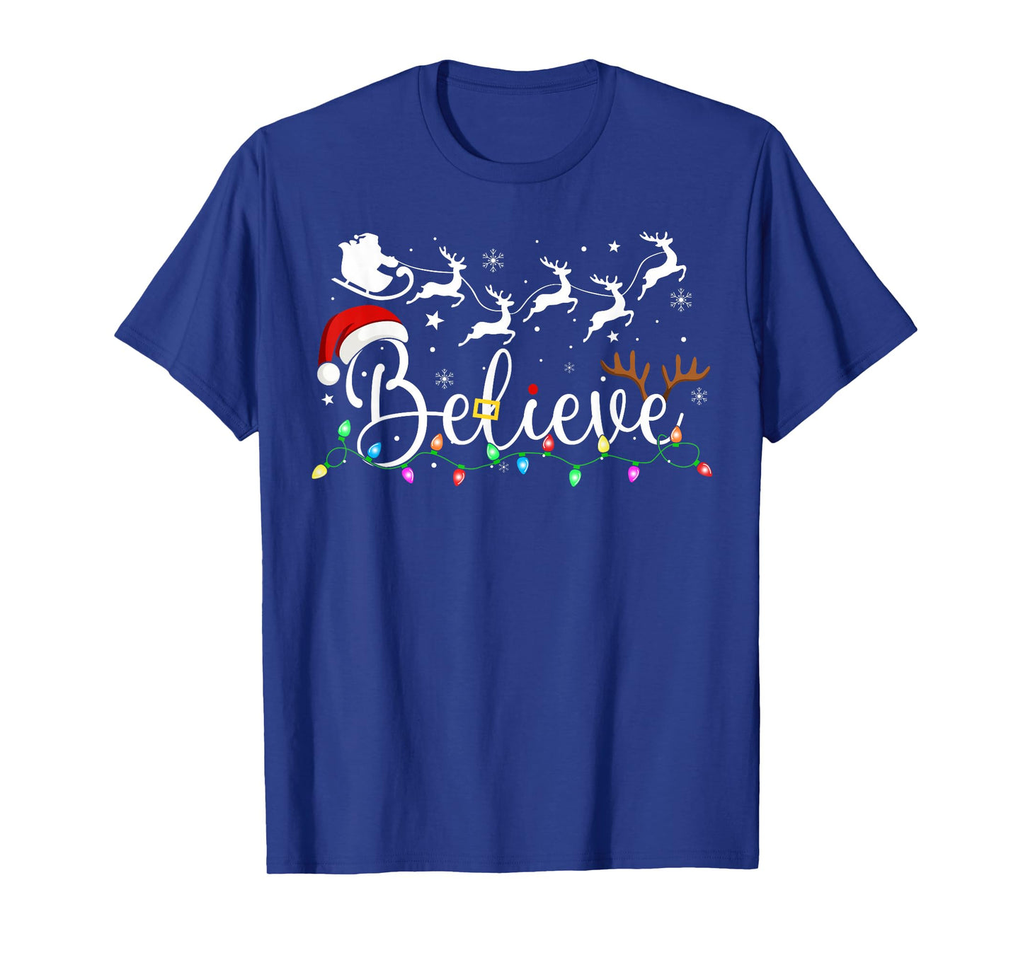 Believe Santa Claus Believe Christmas Matching Pajama Xmas T-Shirt