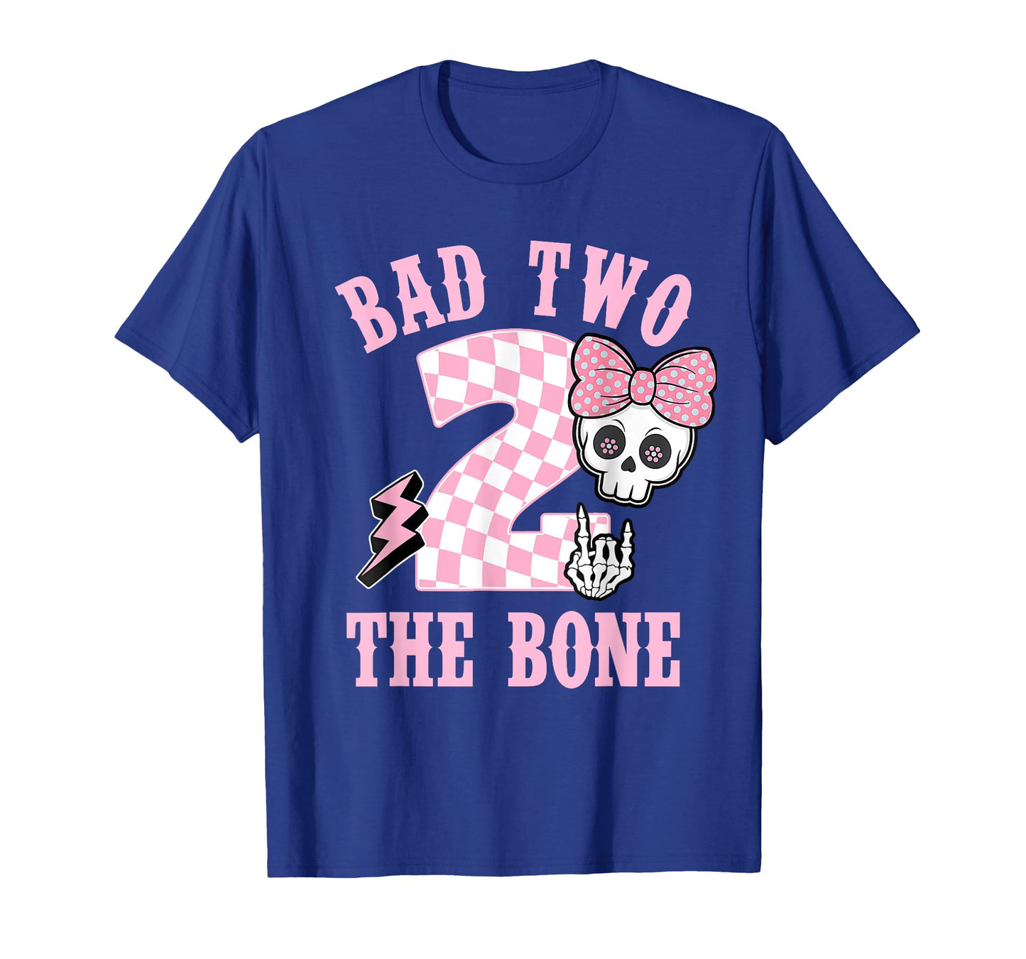 Bad Two The Bone Party Decorations 2 Years Old Birthday Kids T-Shirt
