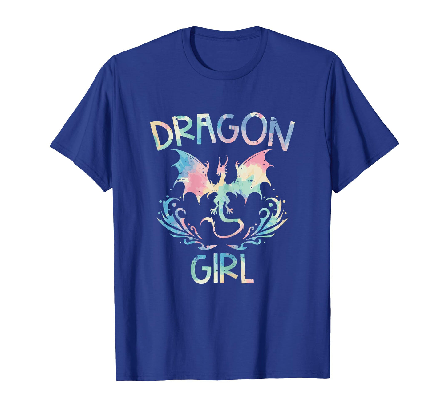 Dragon Girl Tie Dye Cute Fantasy Mythical Women Girls Kids T-Shirt