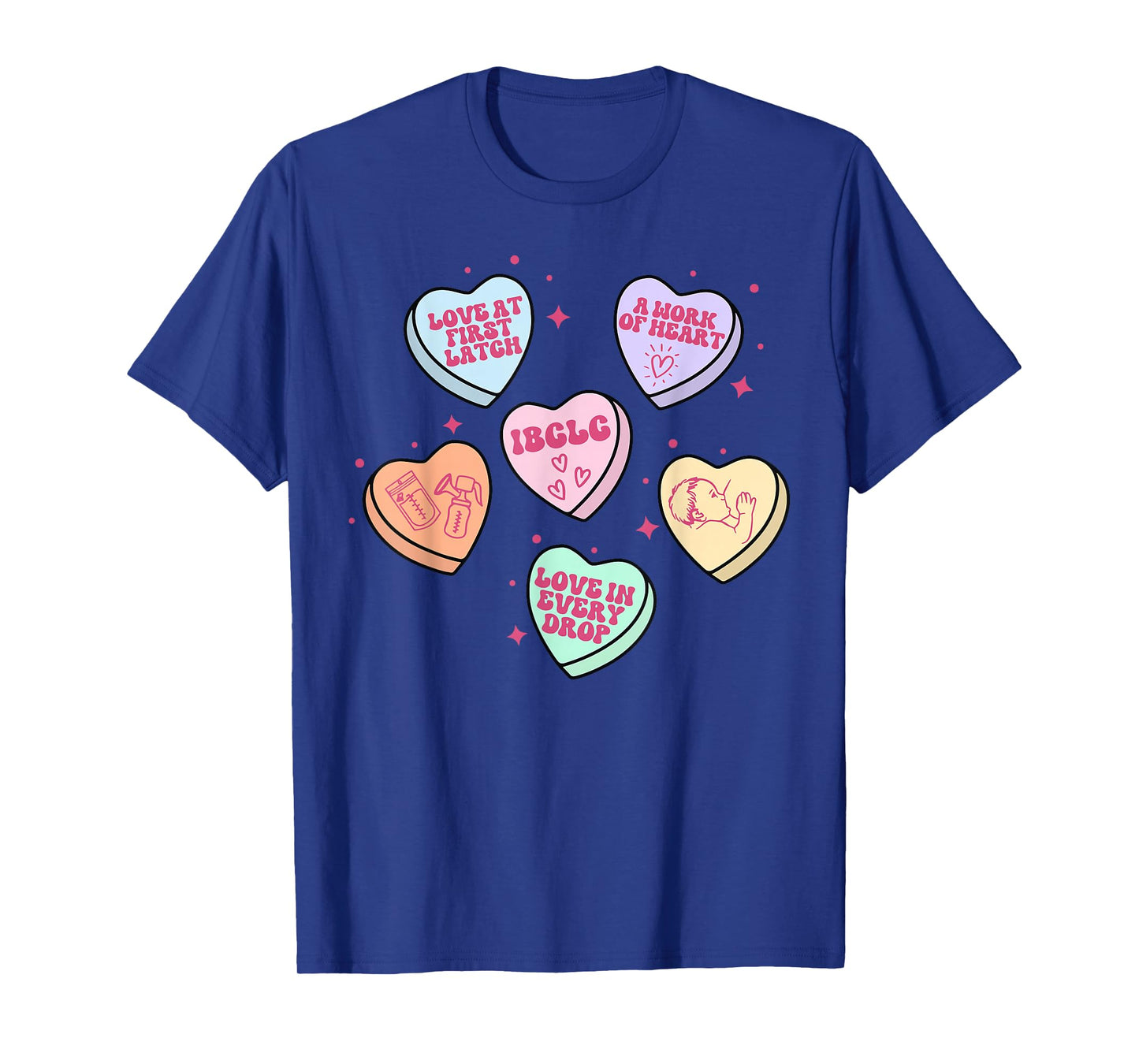 Lactation Consultant Candy Heart Valentines Day IBCLC Crew T-Shirt