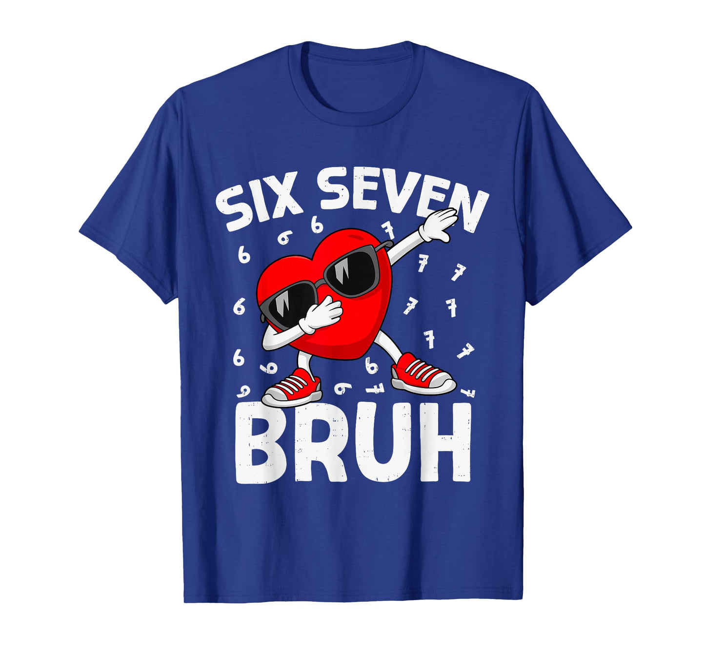Valentines Day Six Seven Bruh 6 7 Meme Dab Heart Boys Kids T-Shirt